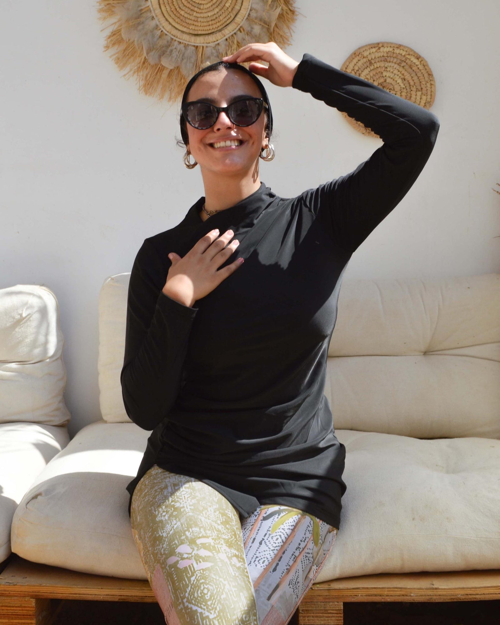 Drape Swim Top - Black