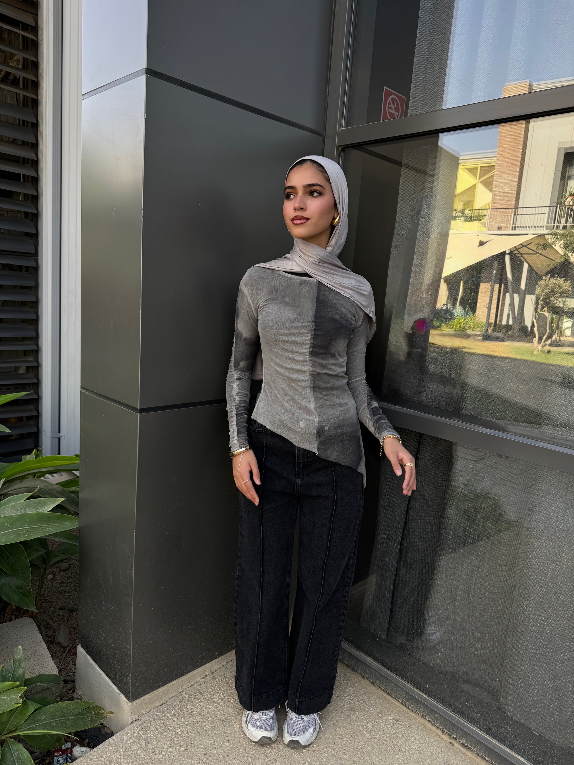 Mesh Top- Grey