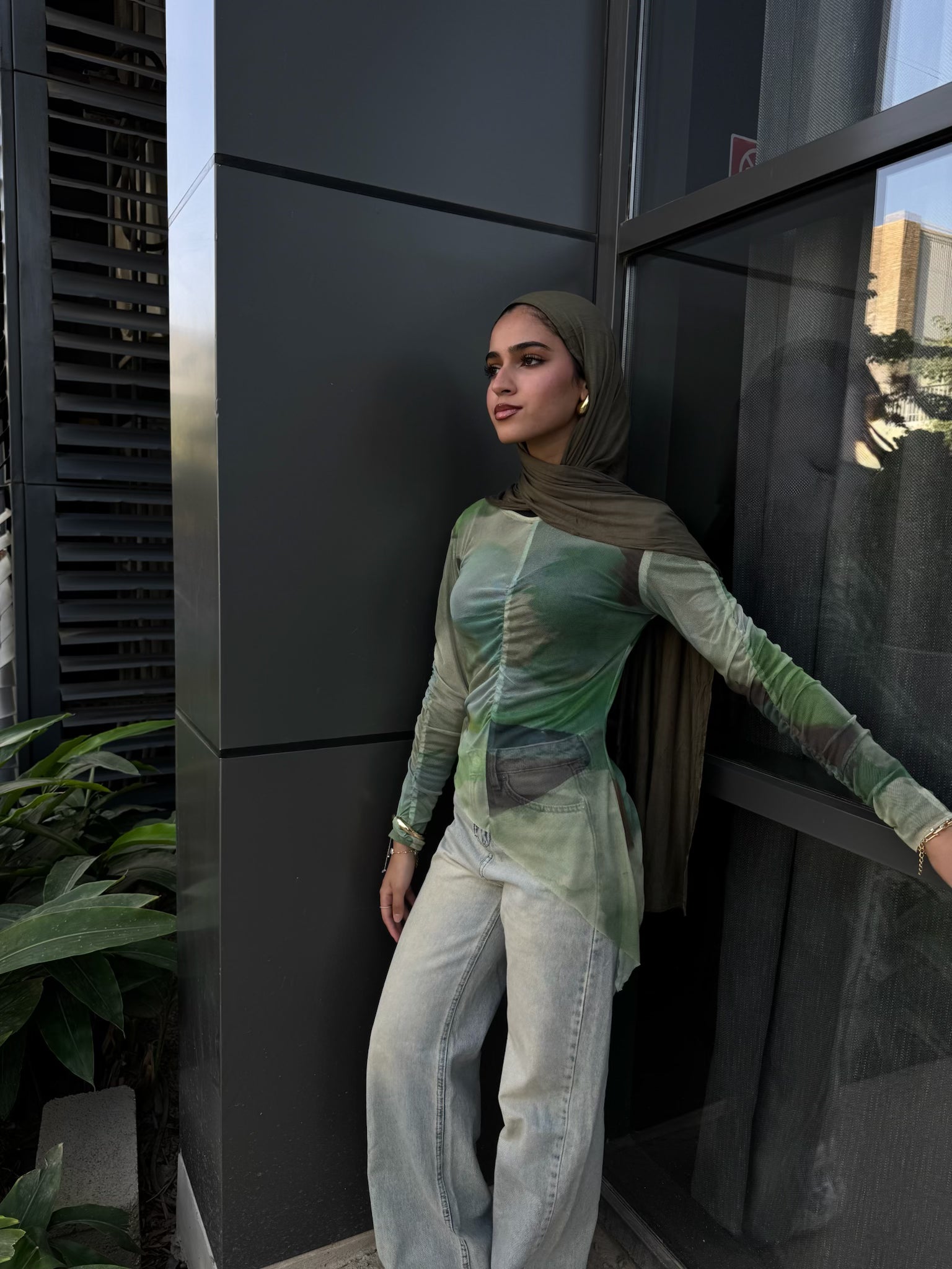 Mesh Top- Earthy green