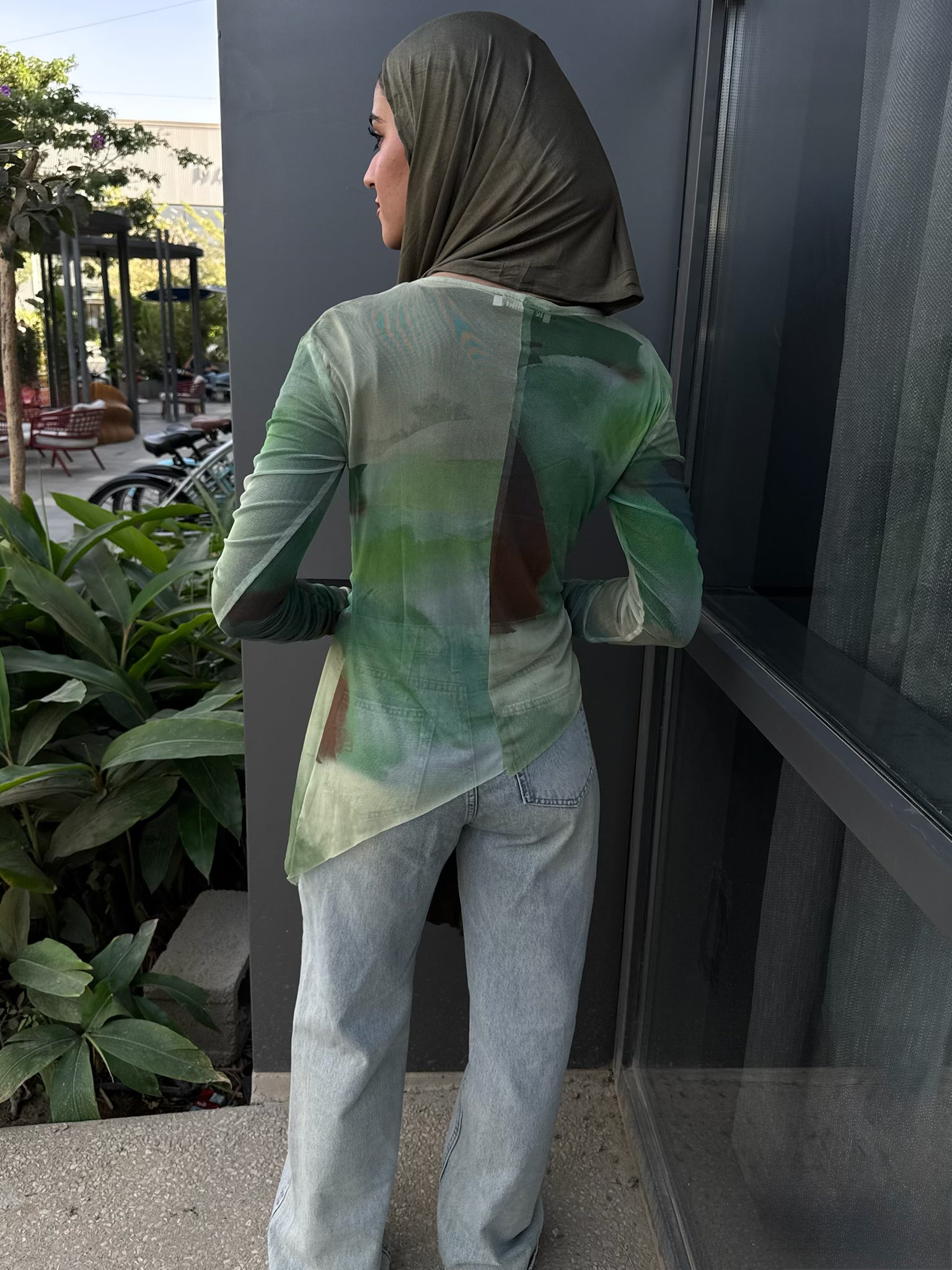 Mesh Top- Earthy green