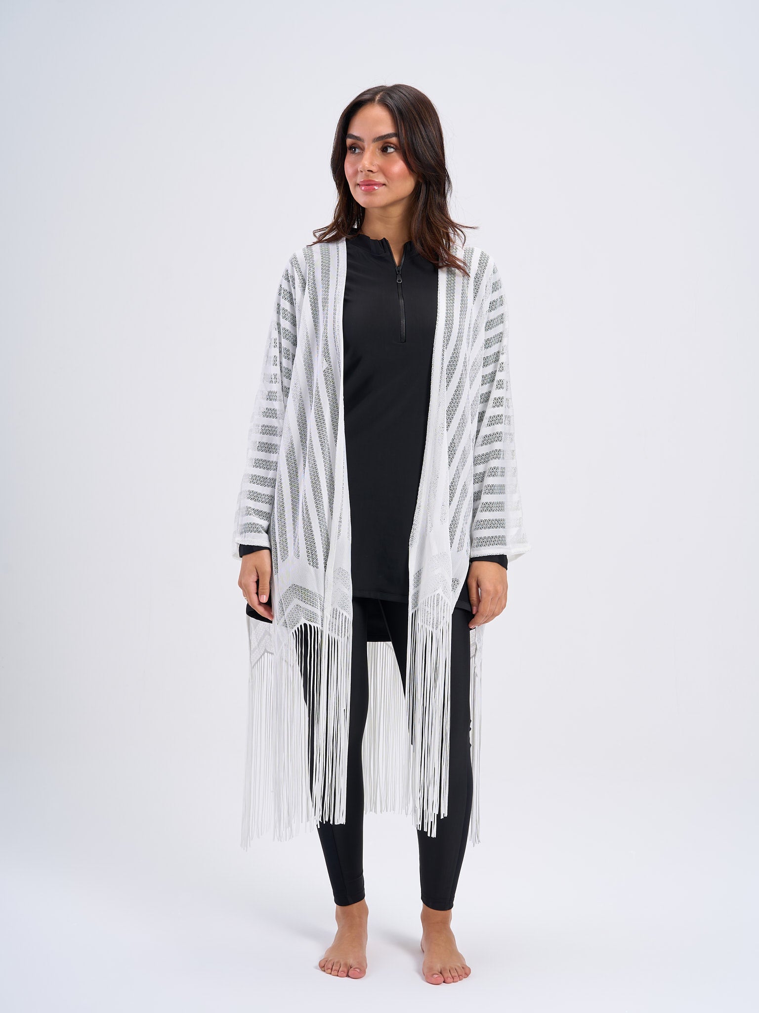 Fringed Kimono - White