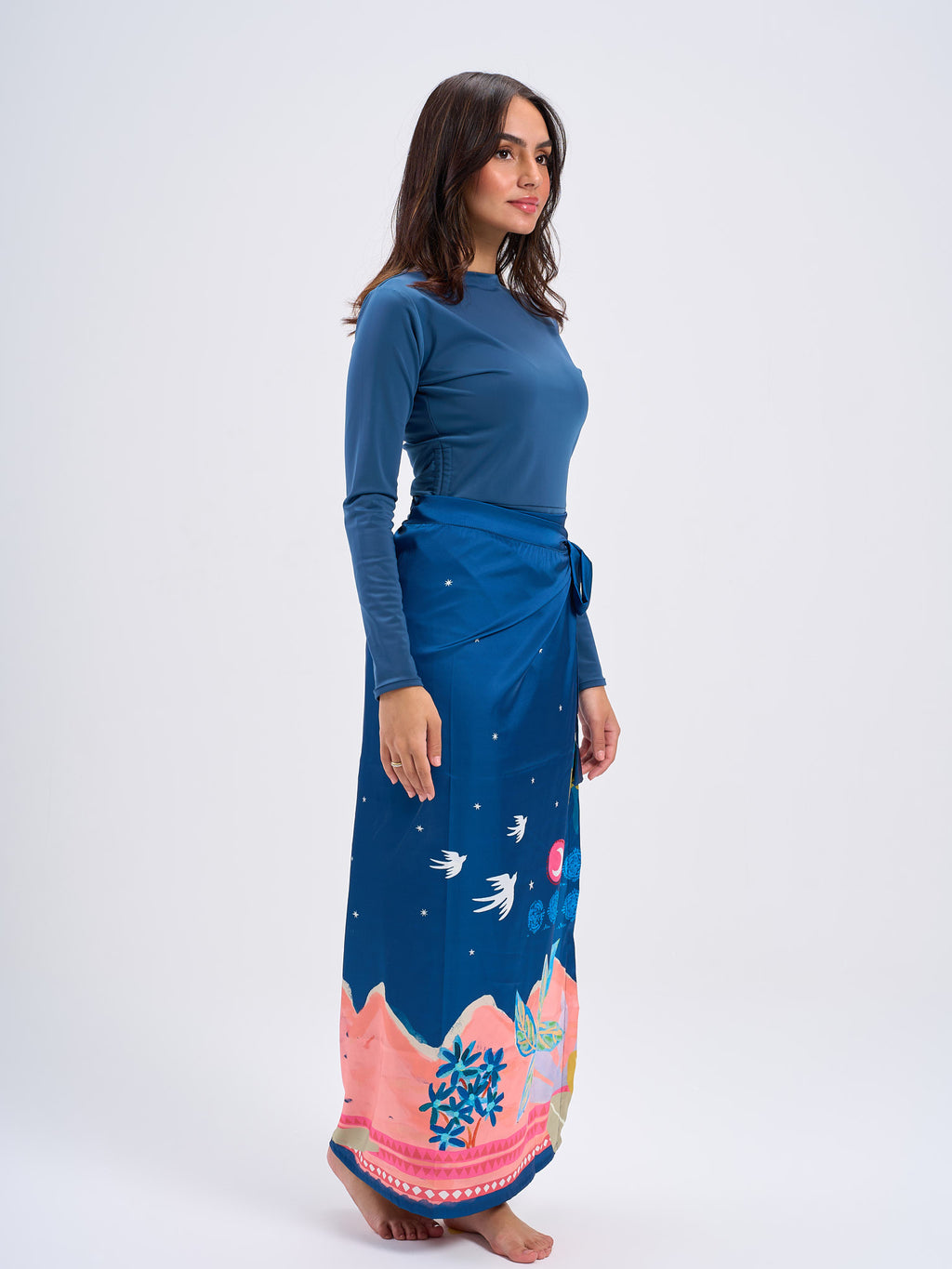Oasis Satin Wrap -Blue