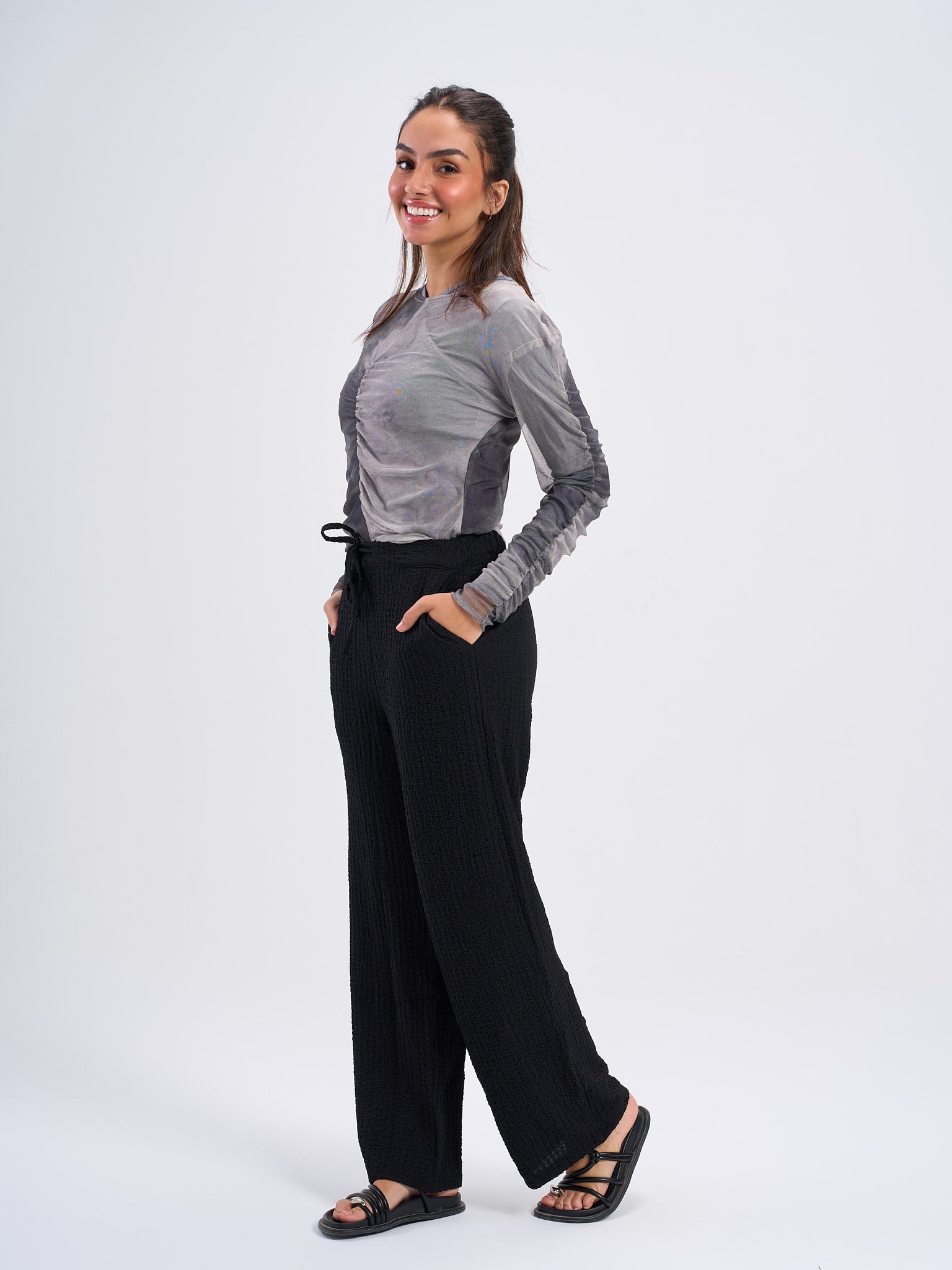 Mesh Top- Grey