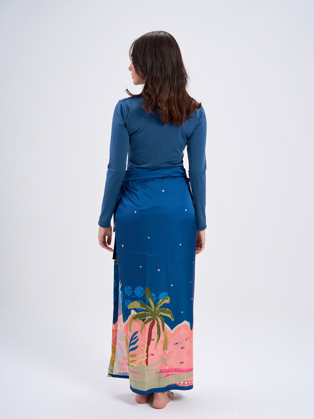 Oasis Satin Wrap -Blue