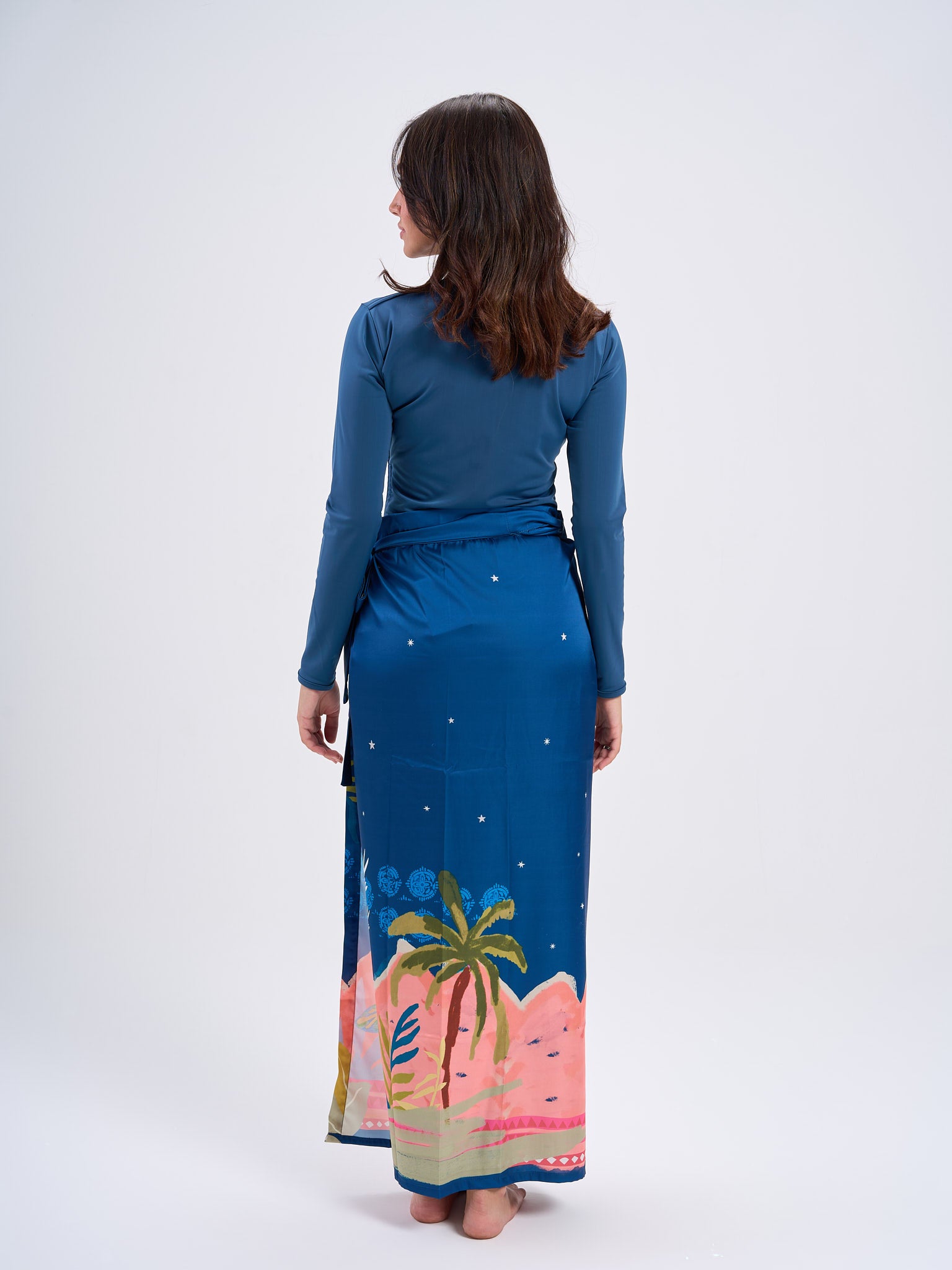 Oasis Satin Wrap -Blue