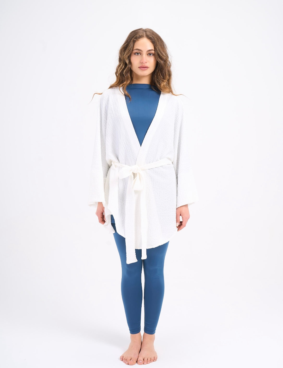 Crinkled kimono - White