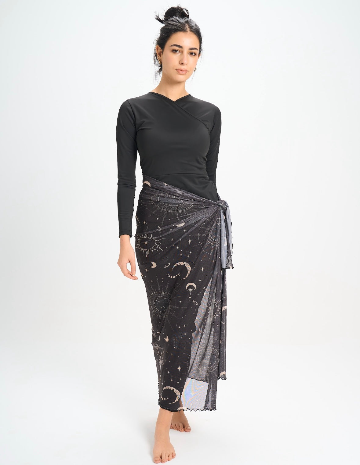 Celestial Mesh Wrap - black