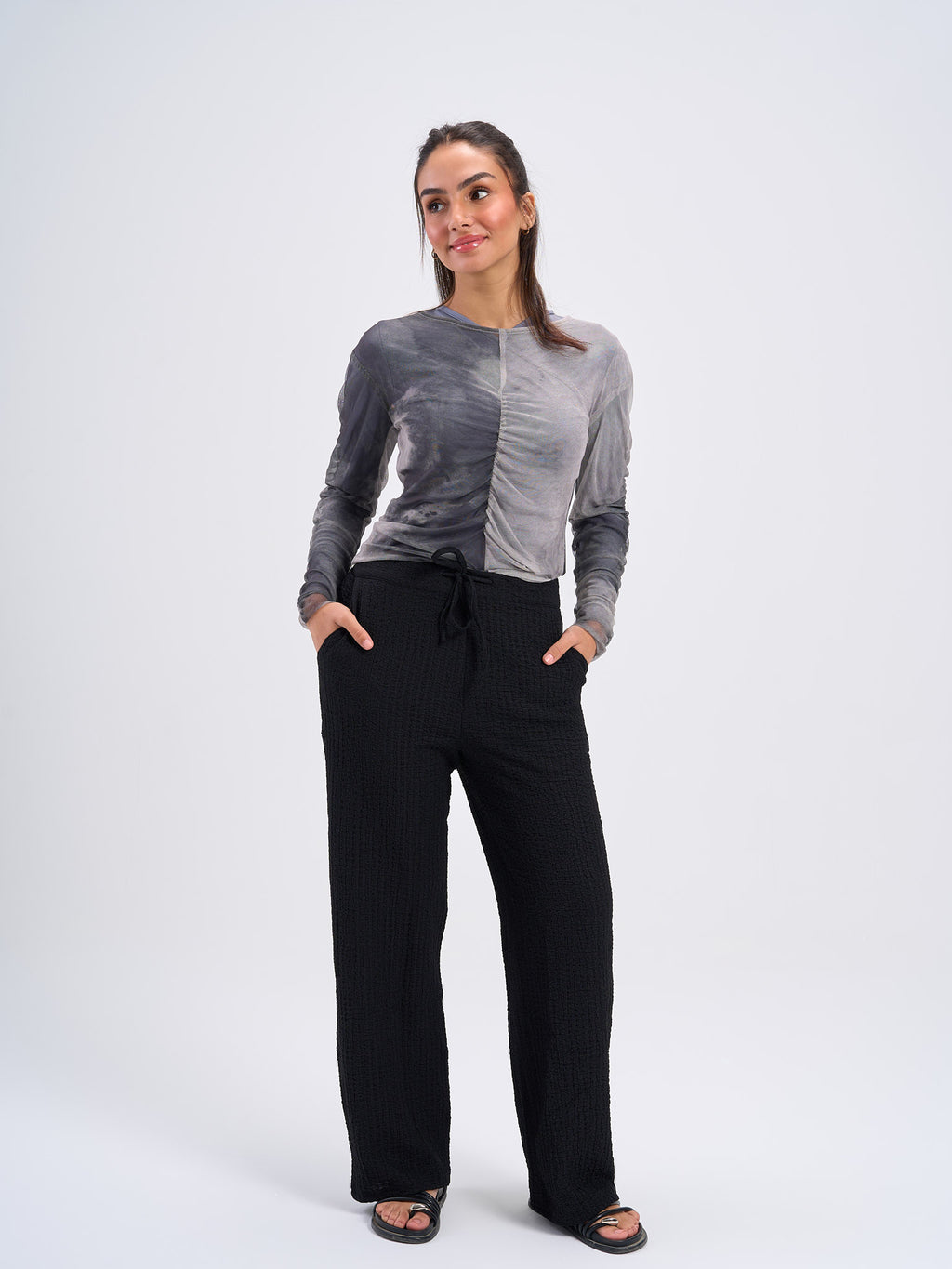 Mesh Top- Grey