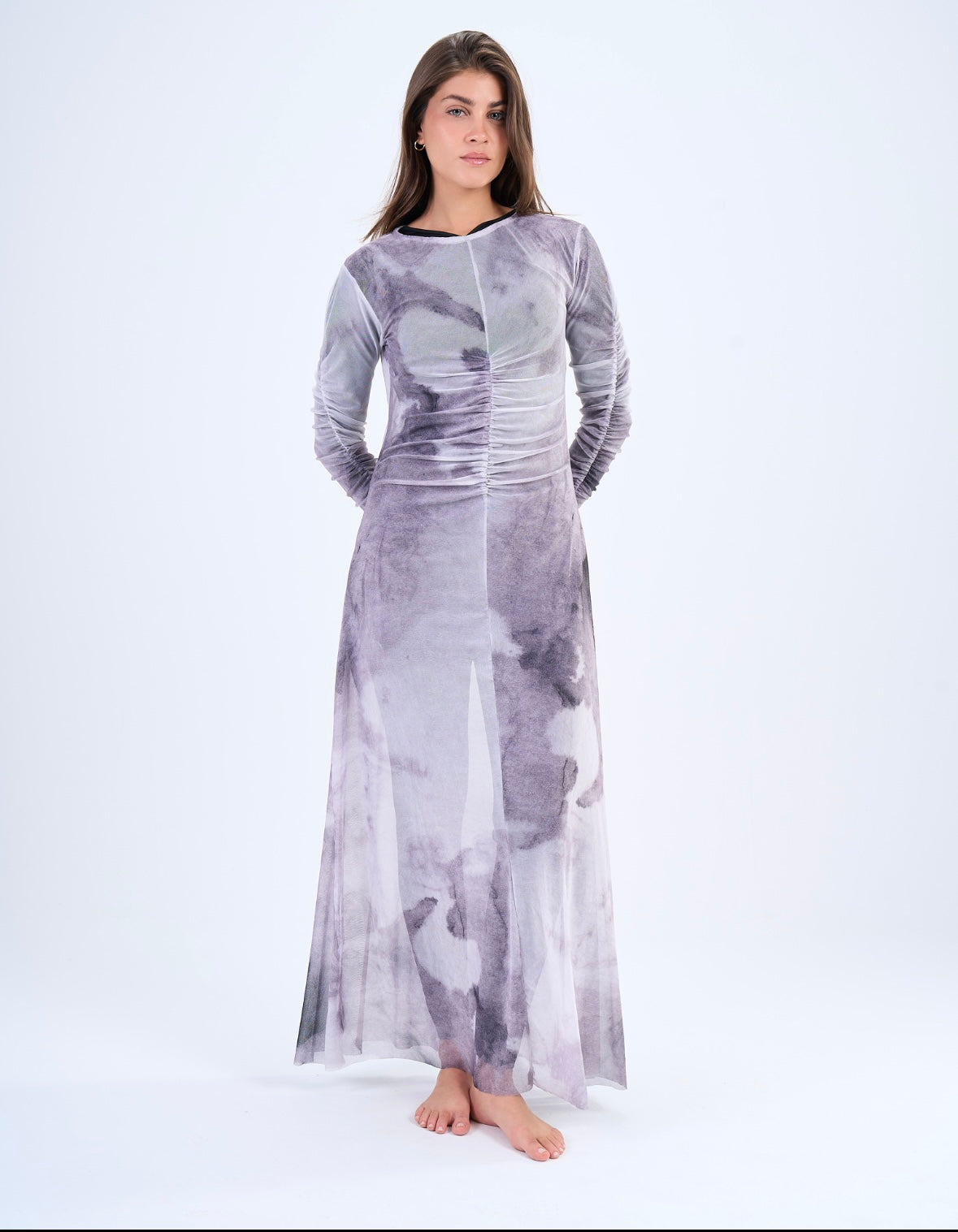 Marble Mesh Dress - Grey