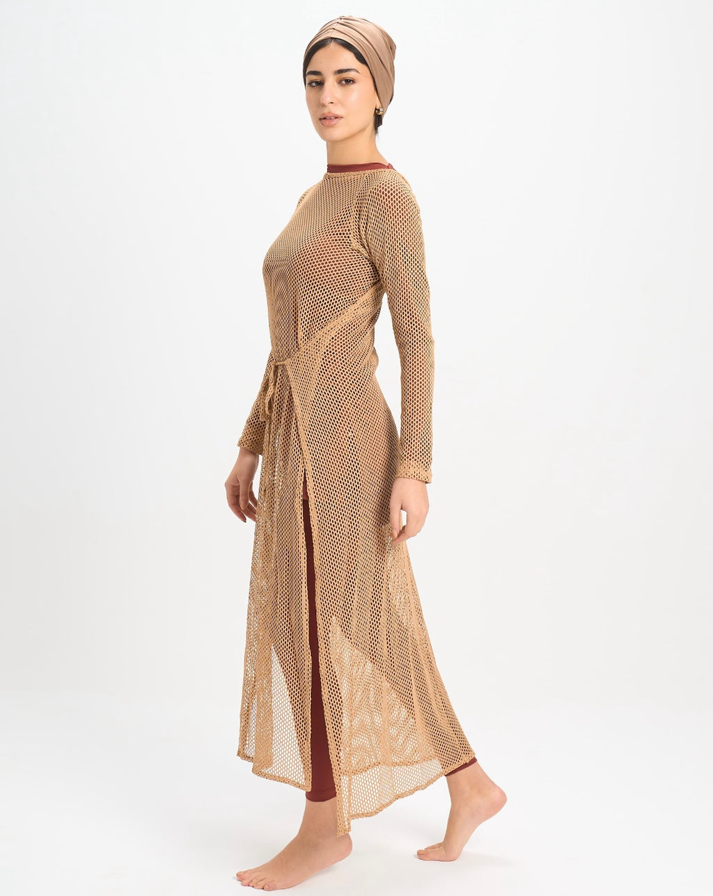 Golden Sand Wrap Dress