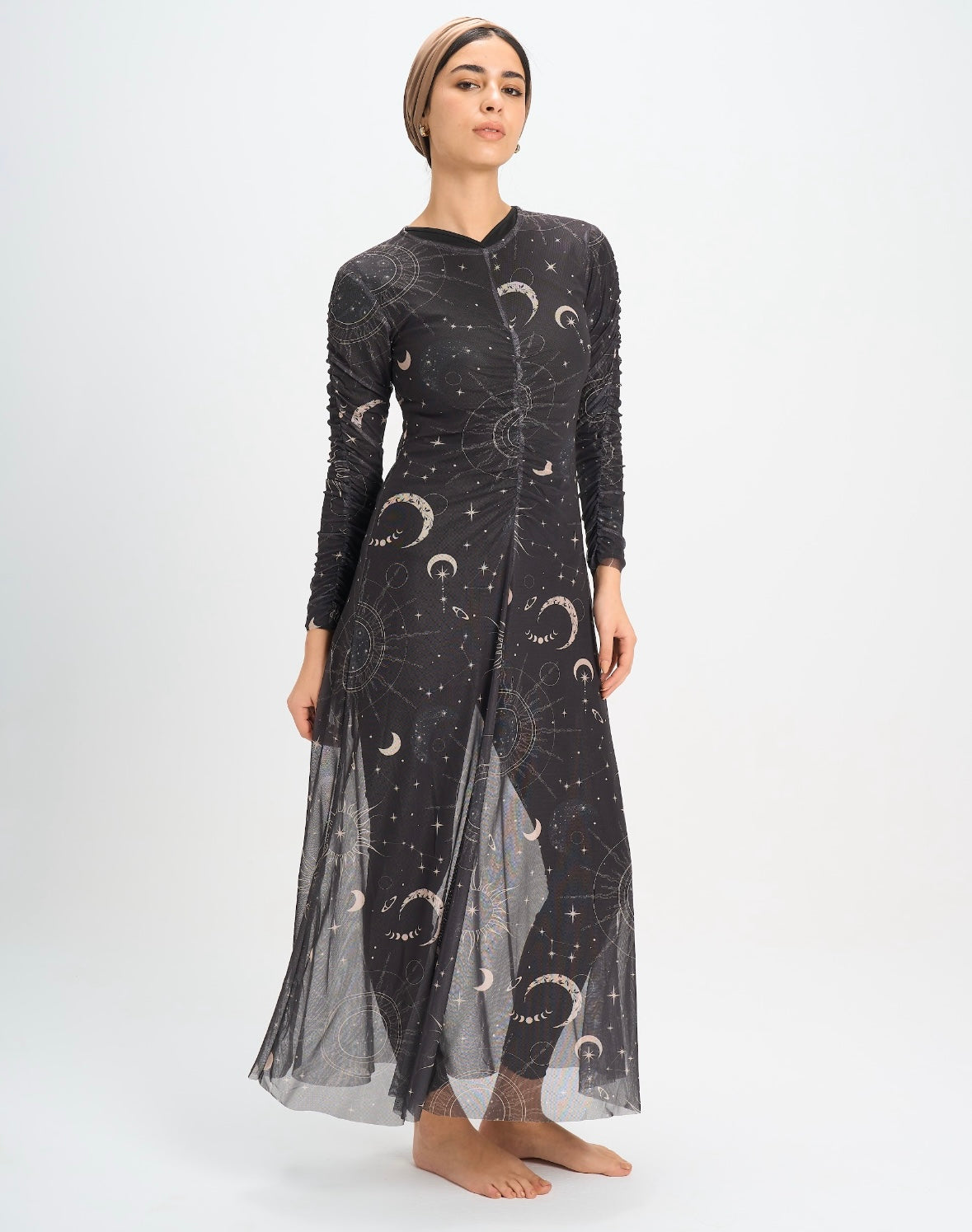 Celestial Mesh Dress - Black