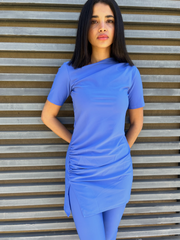 Half-Sleeve Drape Swim top - Manderin