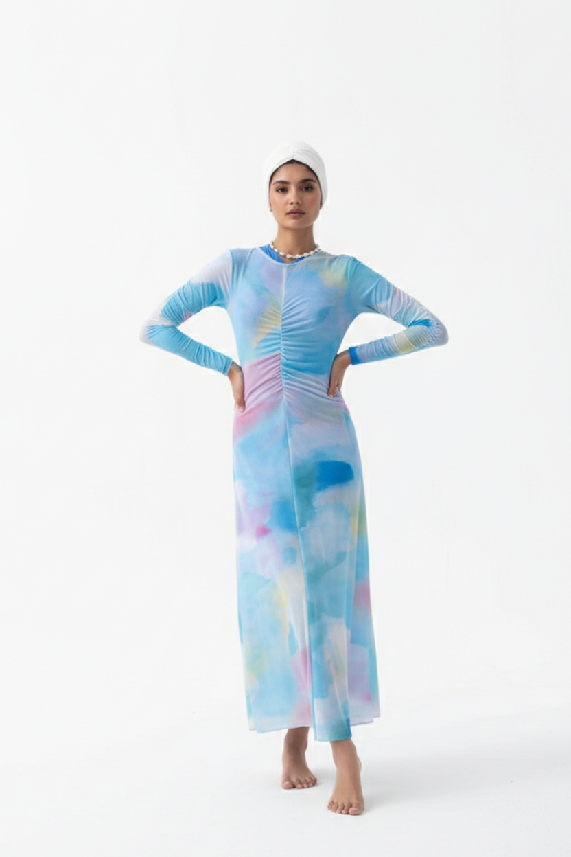 Watercolor Mesh Dress - Multicolor
