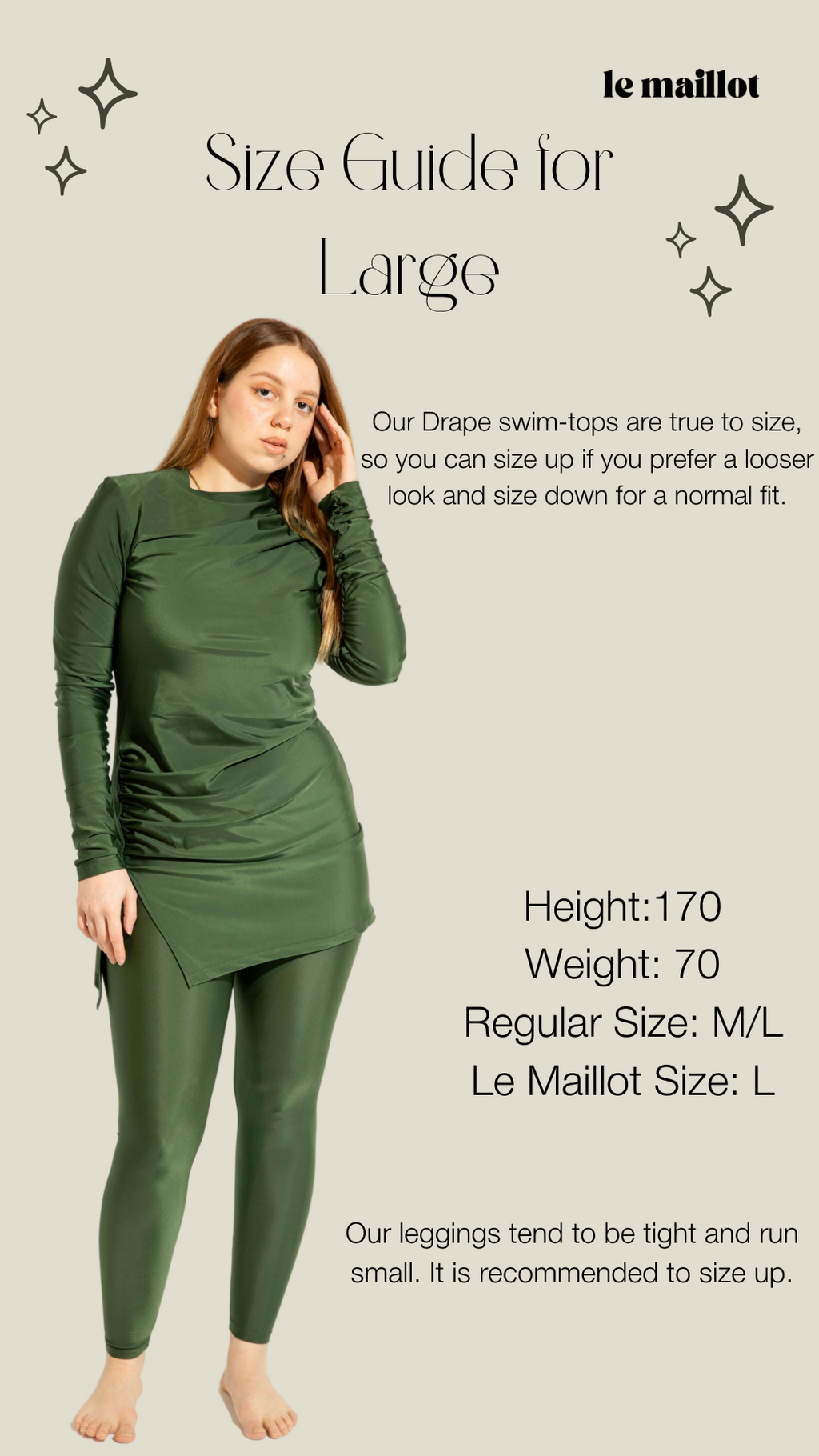 Drape Swim Top - Olive Green