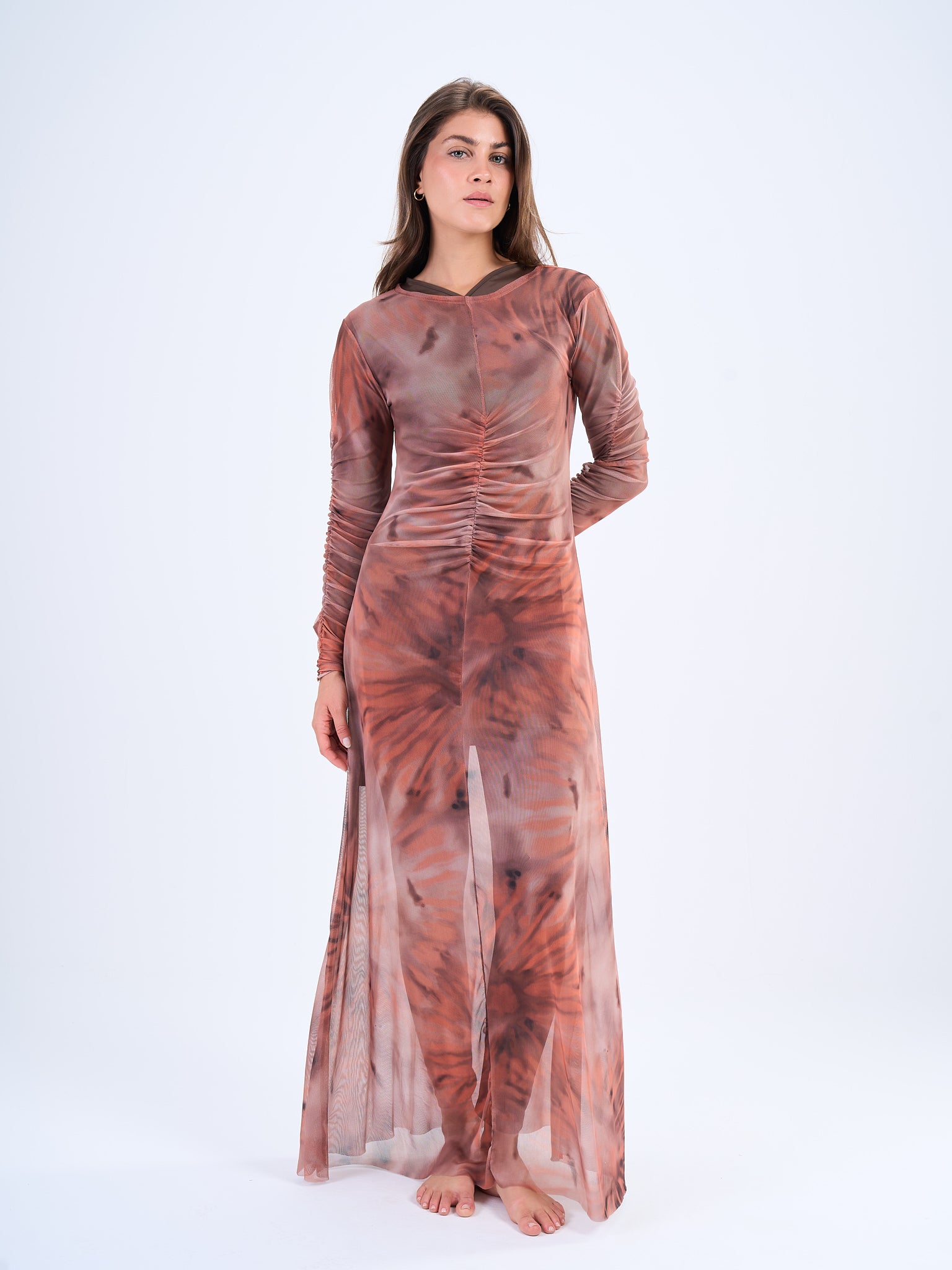 Mesh Dress Toffee Blush