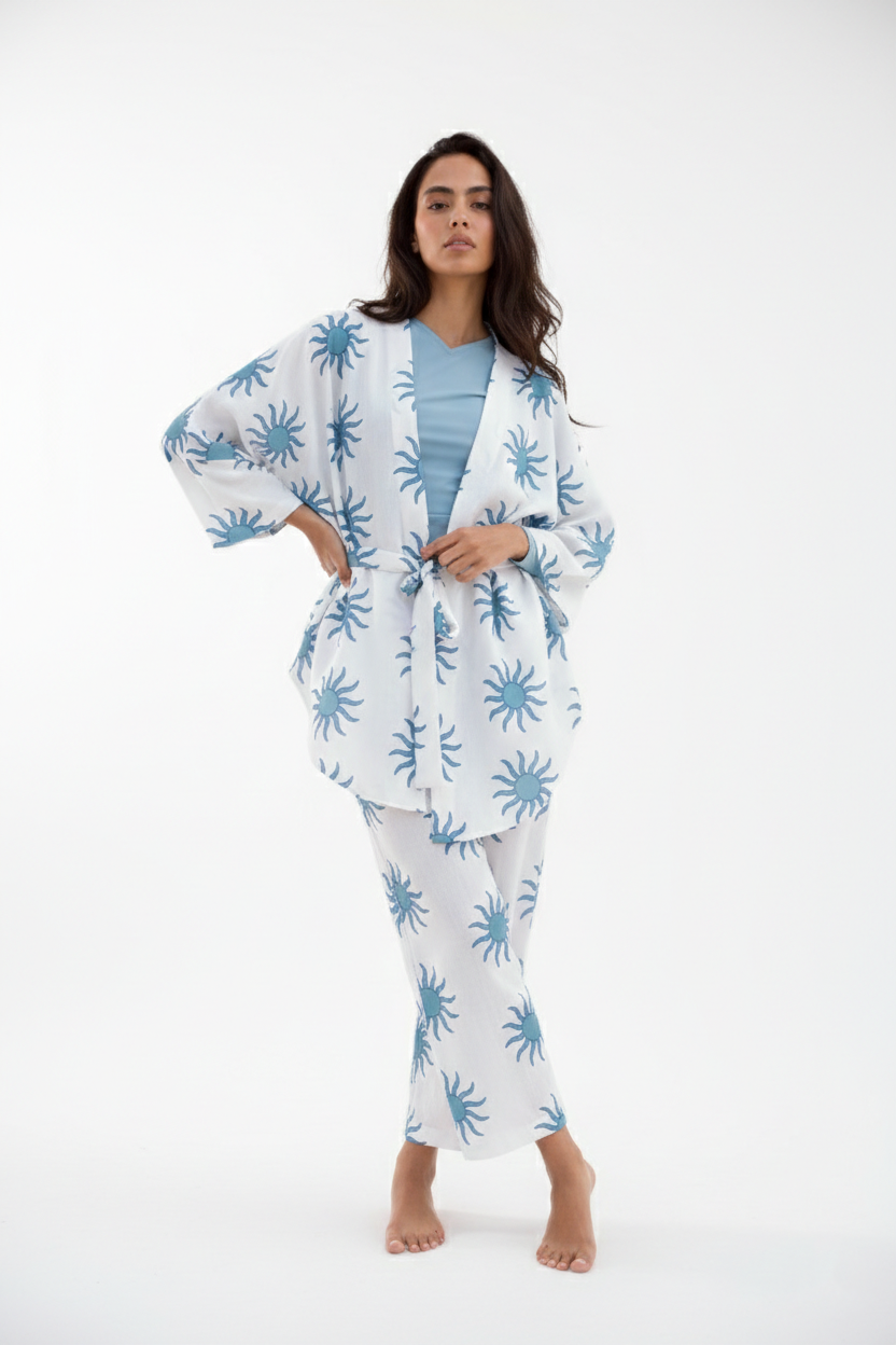 Soleil Linen Kimono - River