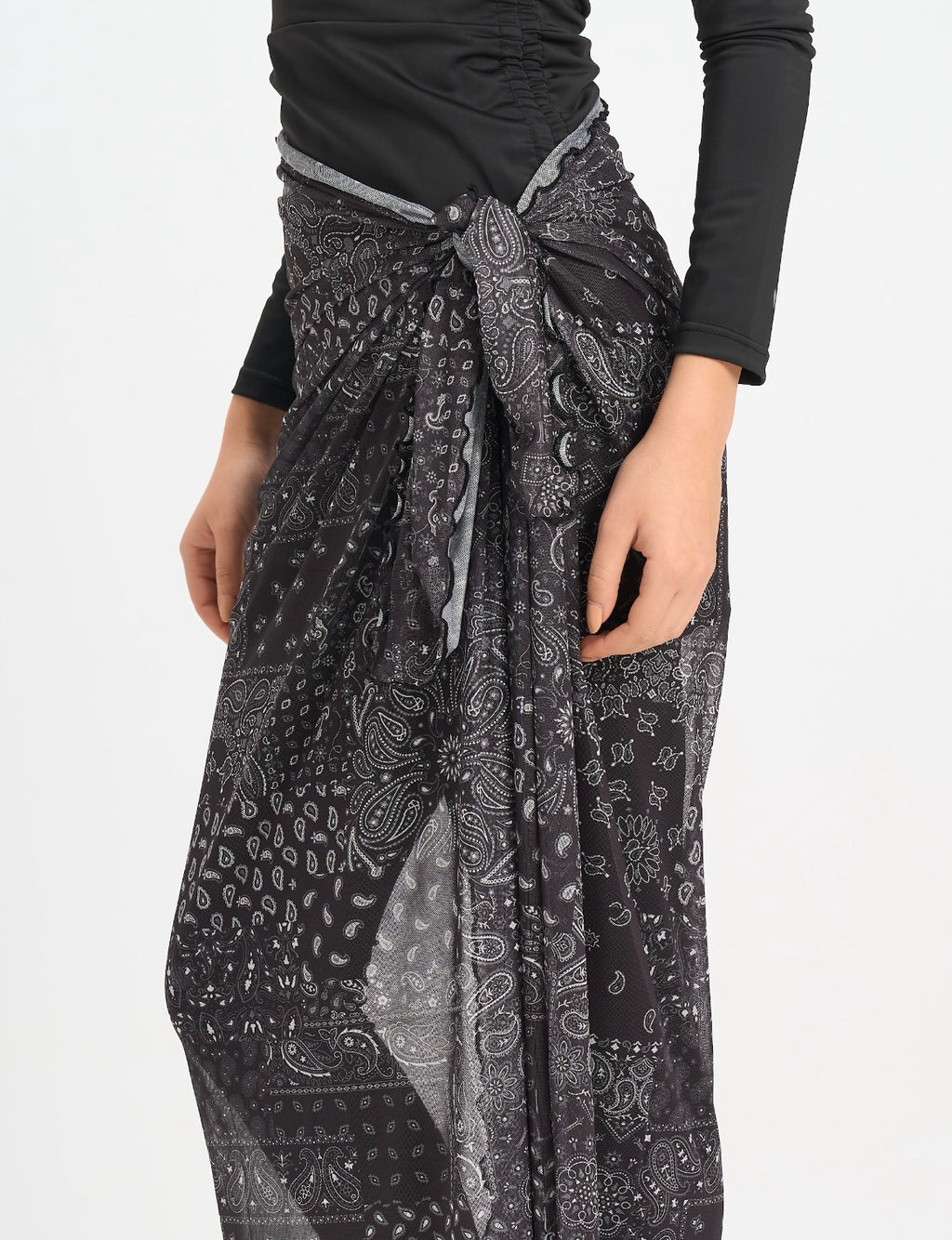 Paisley Mesh Wrap - Black