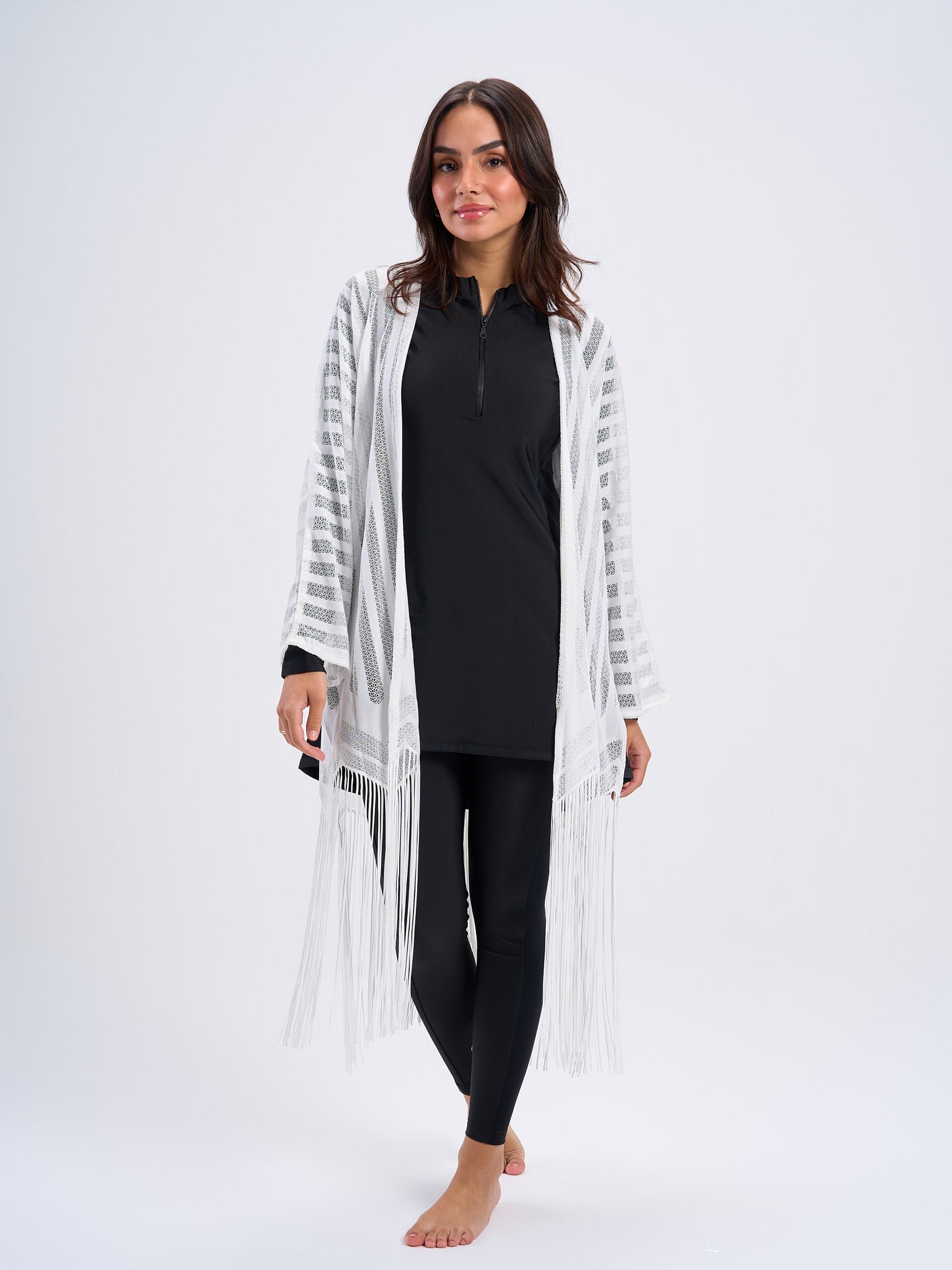 Fringed Kimono - White