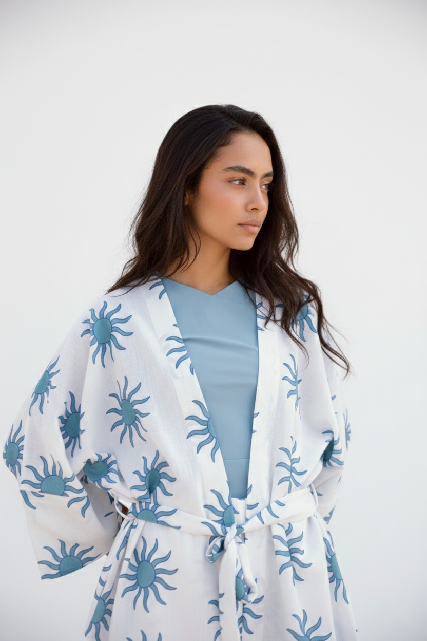 Soleil Linen Kimono - River