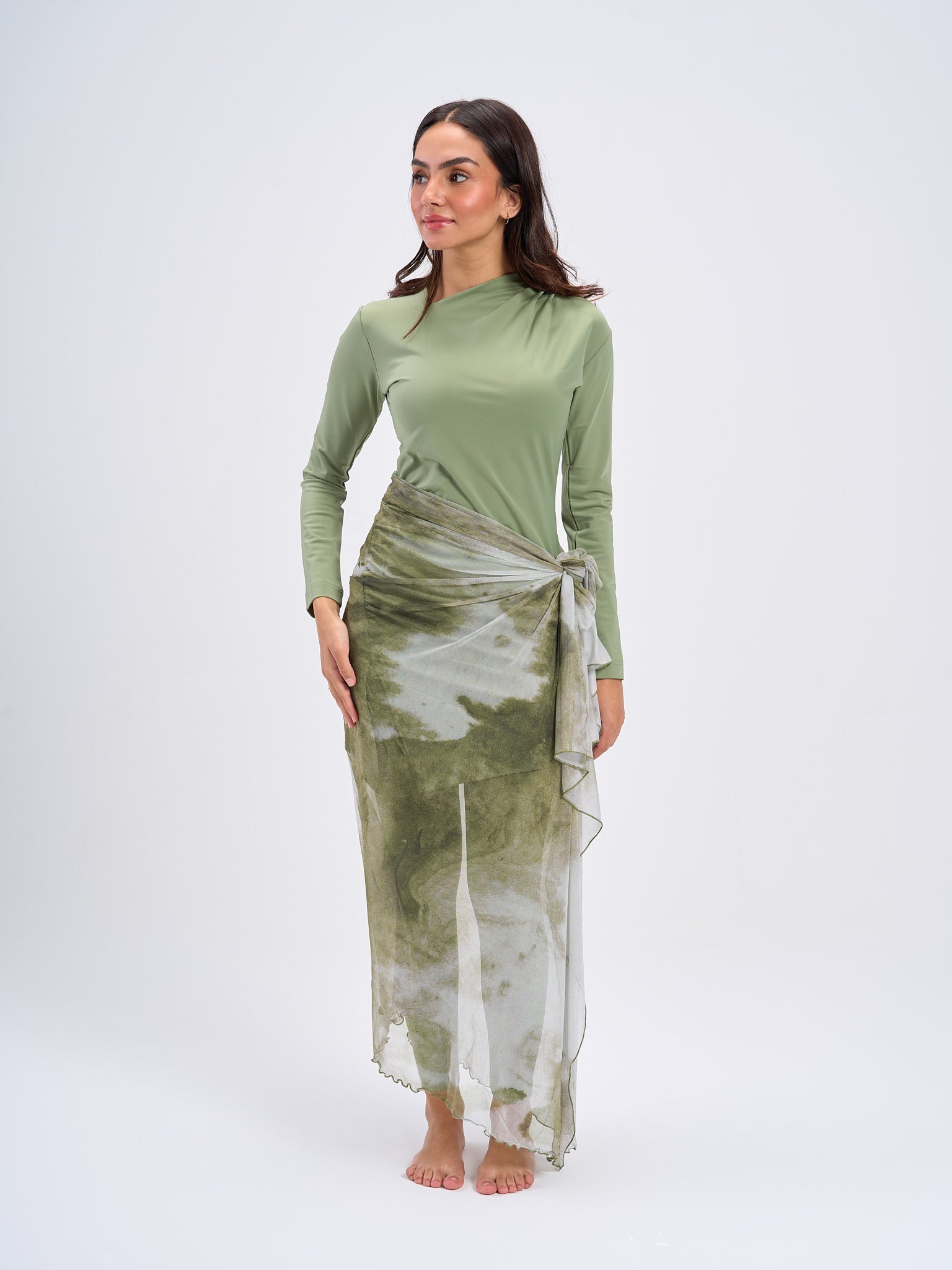 Marble Mesh Wrap - Olive Green
