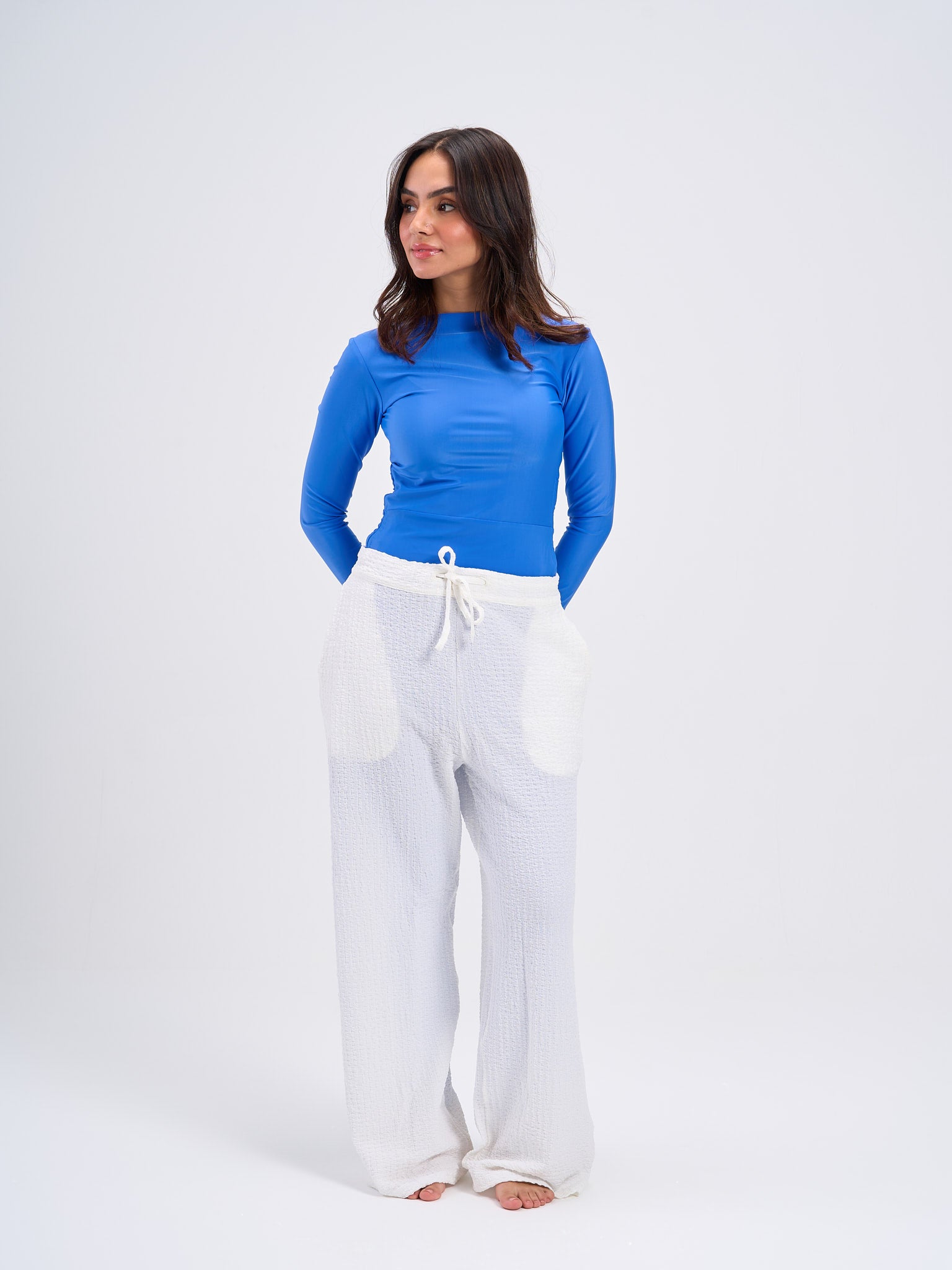 Crinckled Pants - White