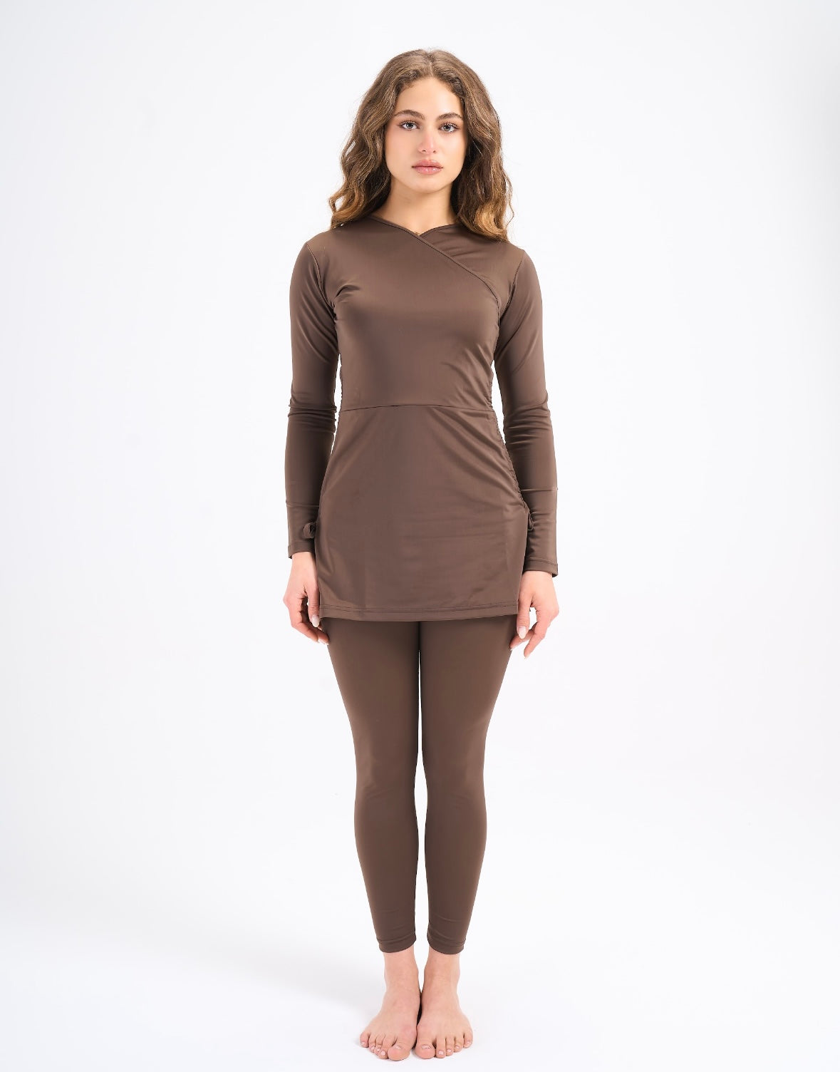 Croise Swim Top - Brown