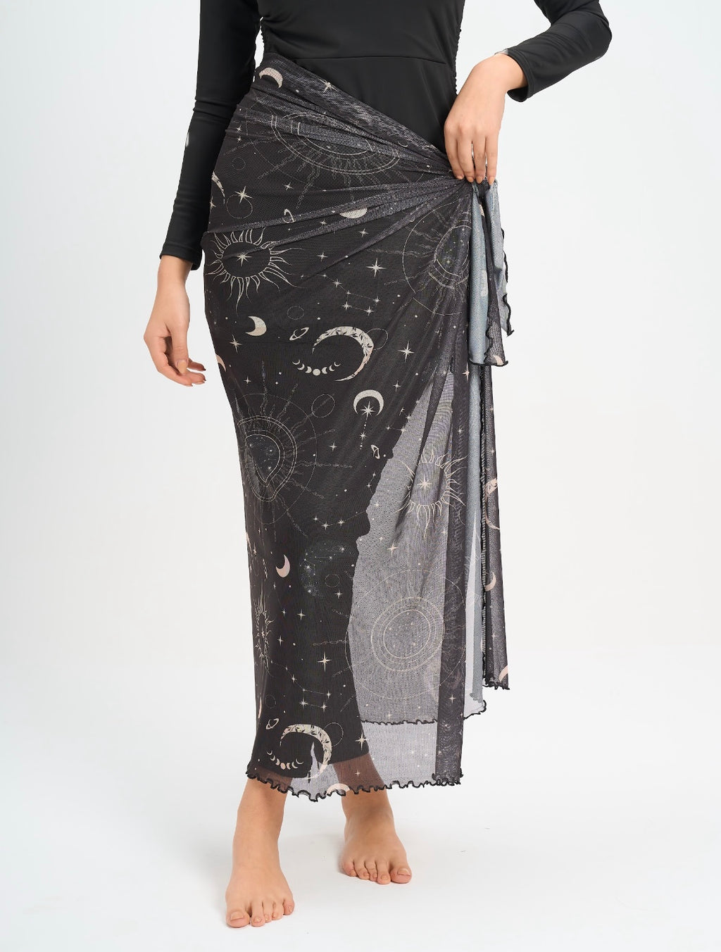 Celestial Mesh Wrap - black