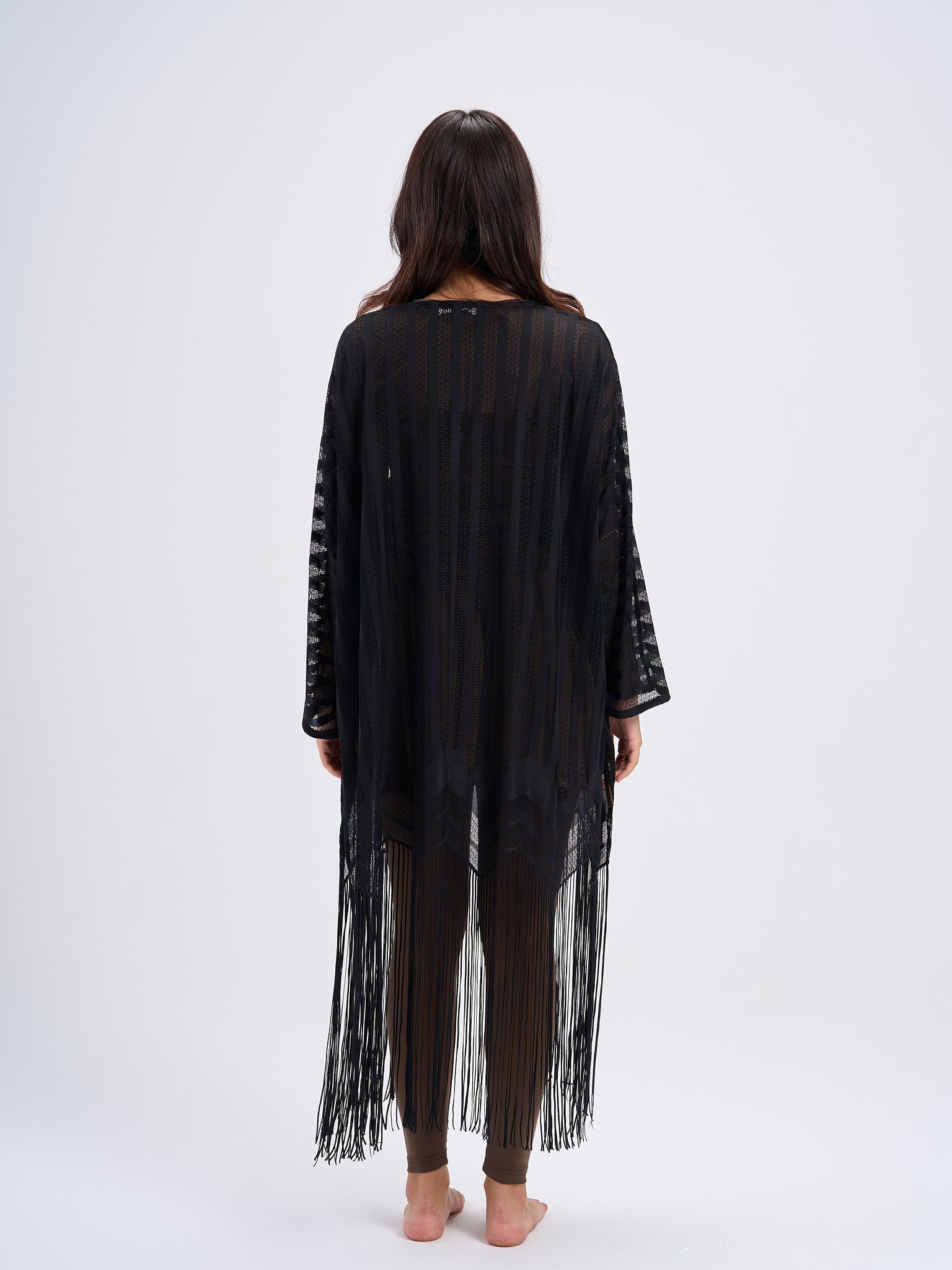 Fringed Kimono - Black