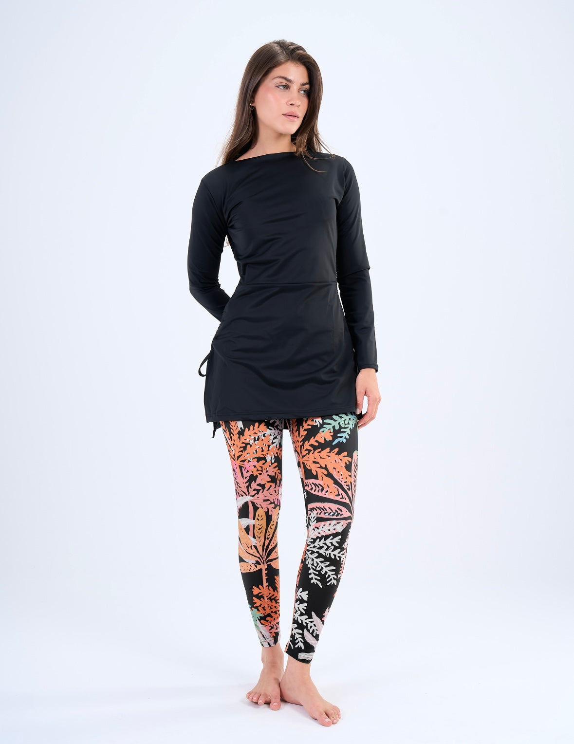 Swim Leggings - Multicolor Palms