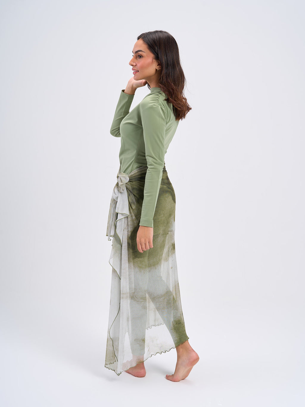 Marble Mesh Wrap - Olive Green