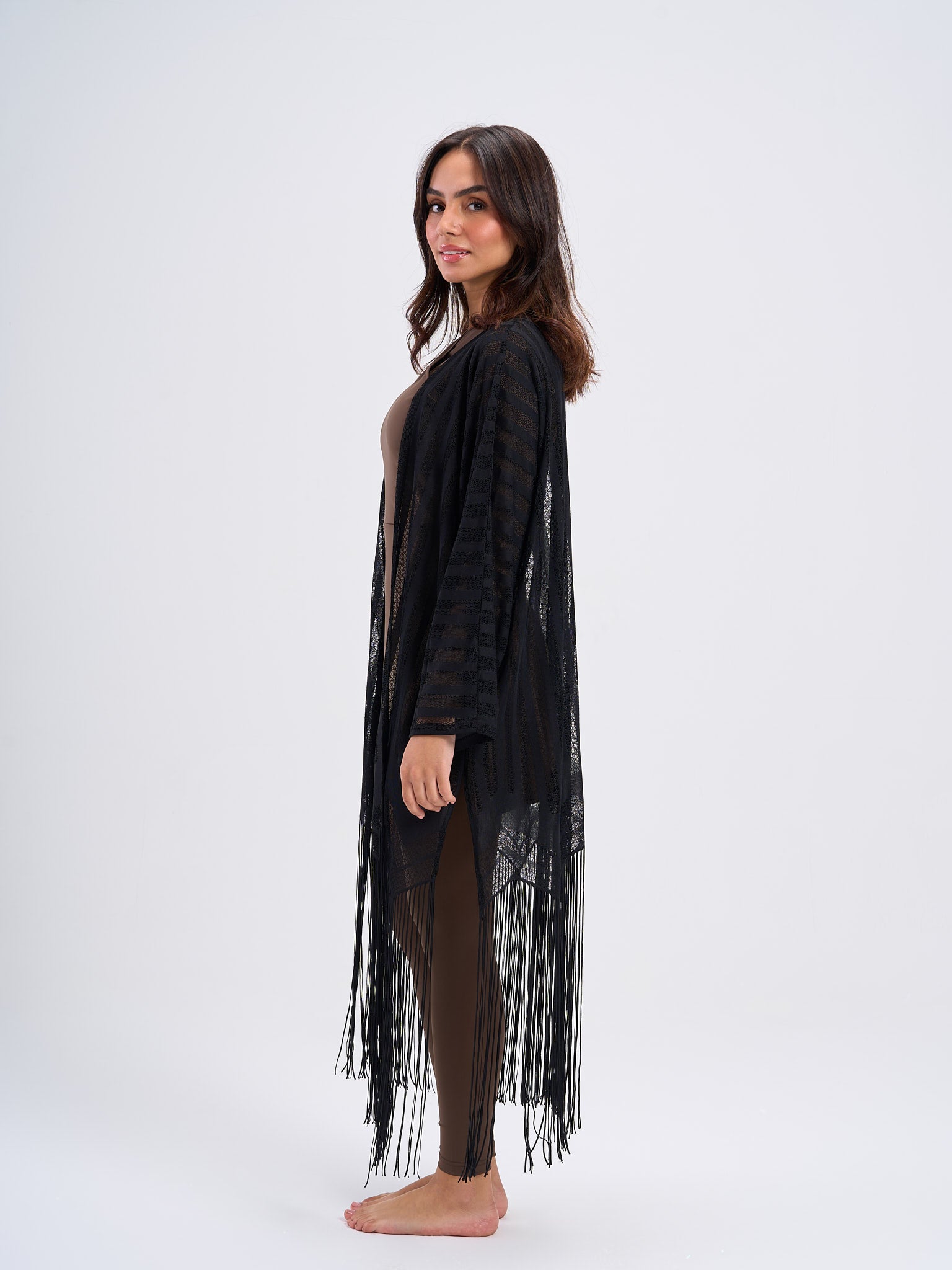 Fringed Kimono - Black