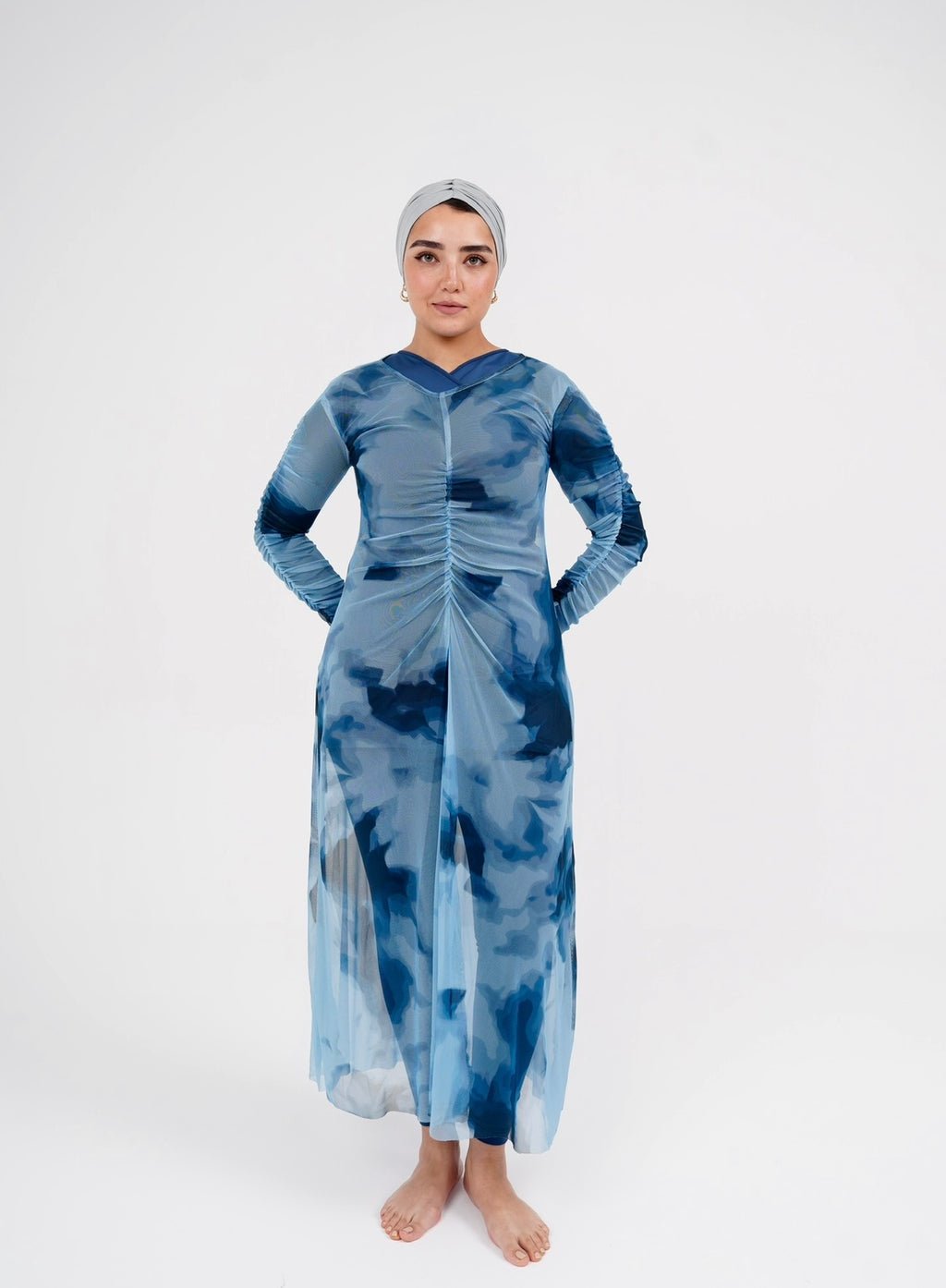 Mesh Dress - Navy Bloom