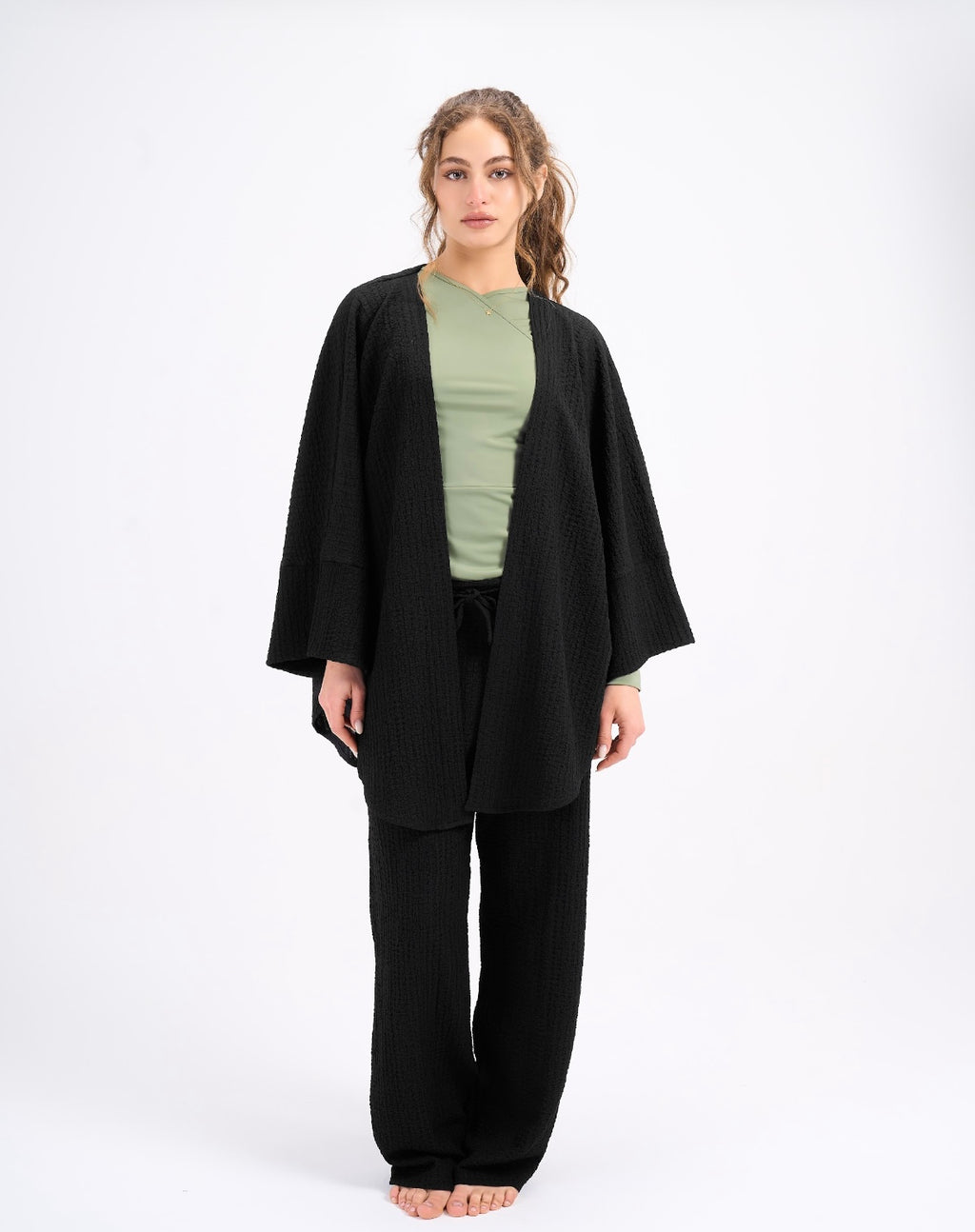 Crinkled kimono - Black