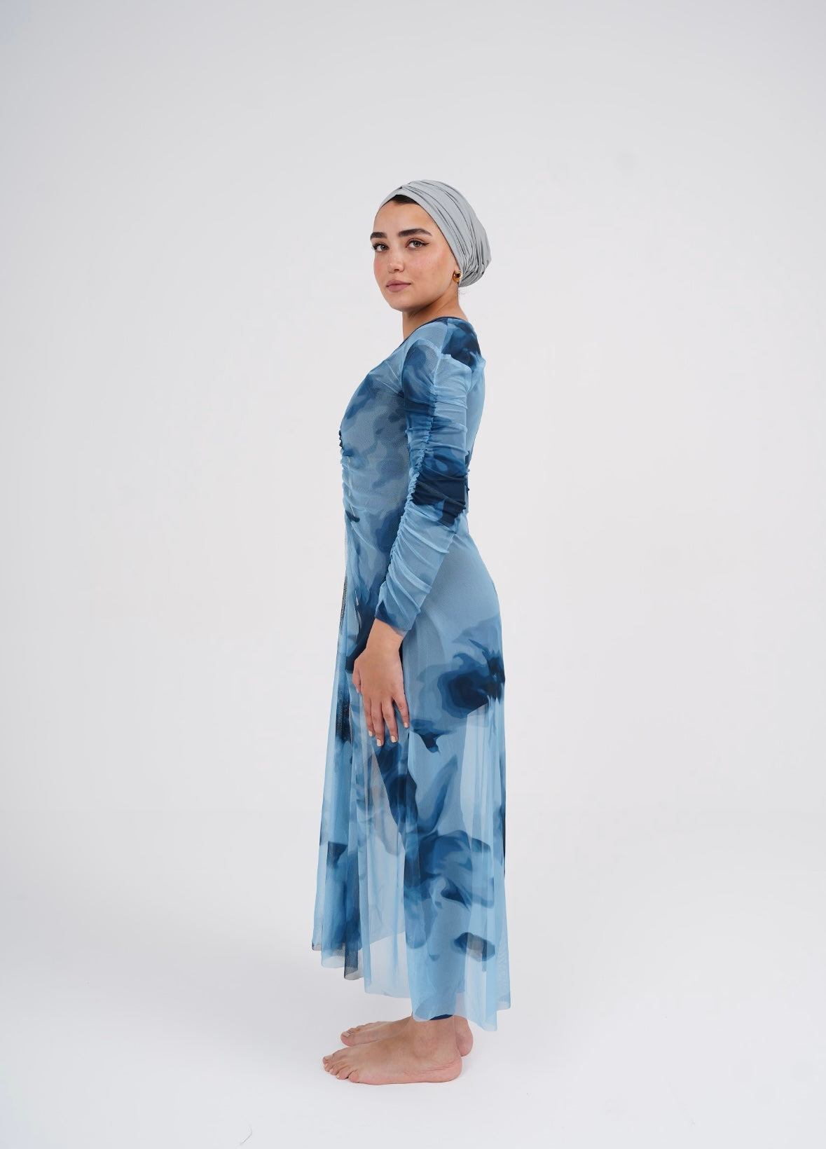 Mesh Dress - Navy Bloom