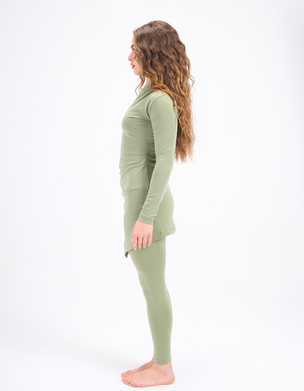 Drape Swim Top - Hedge Green