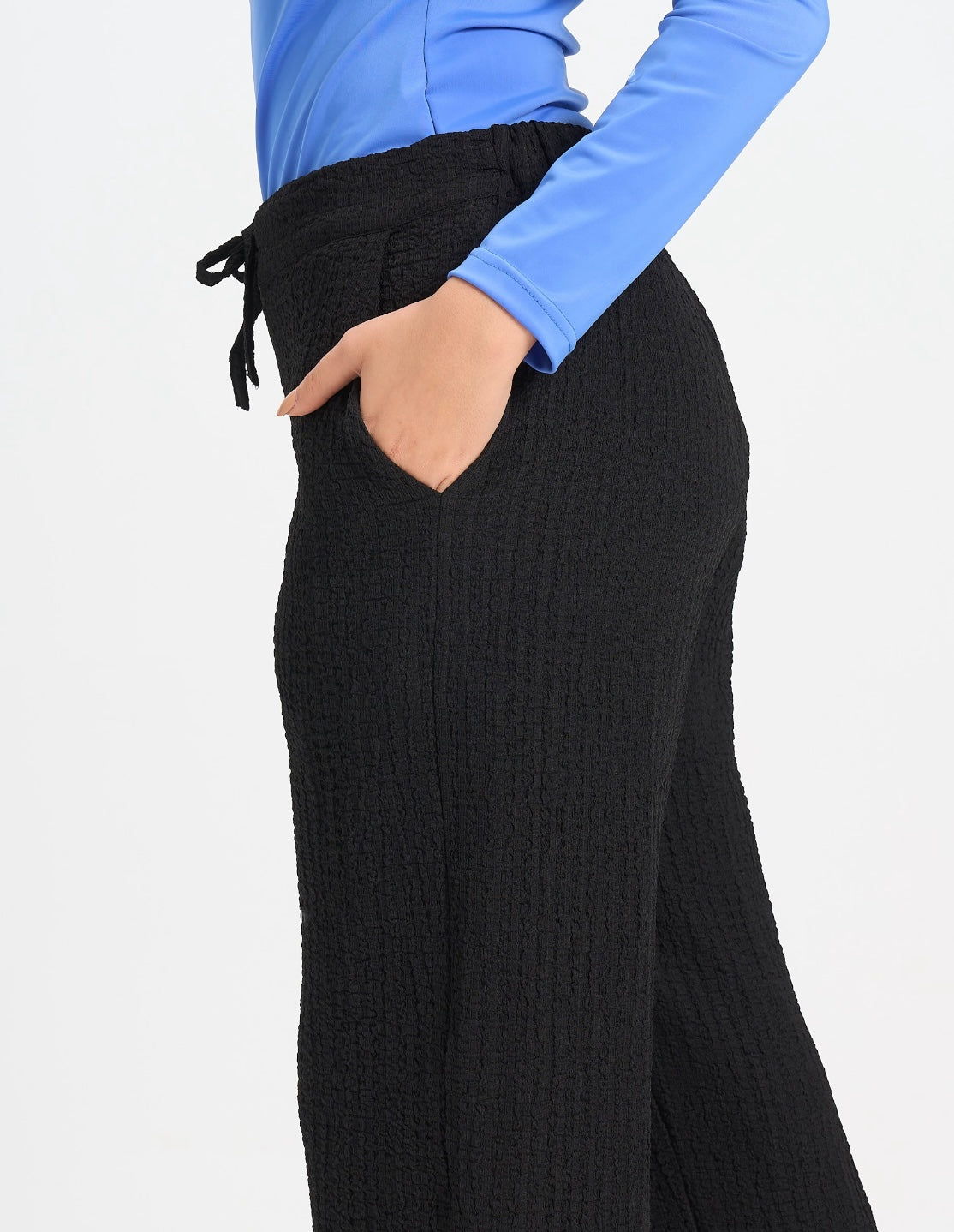 Crinckled Pants - Black