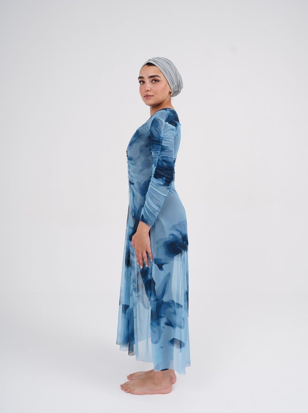 Mesh Dress - Navy Bloom