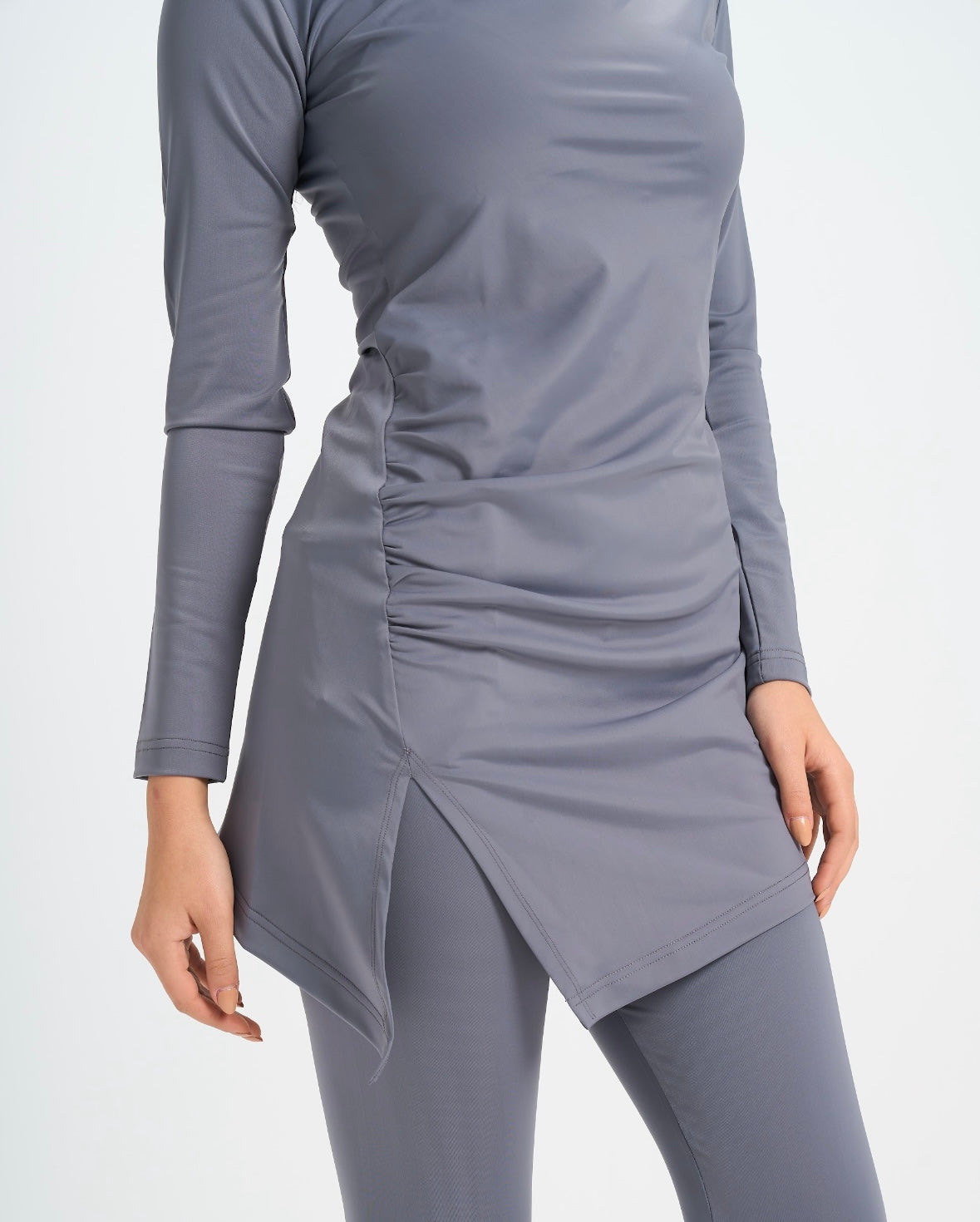 Drape Swim Top - Grey