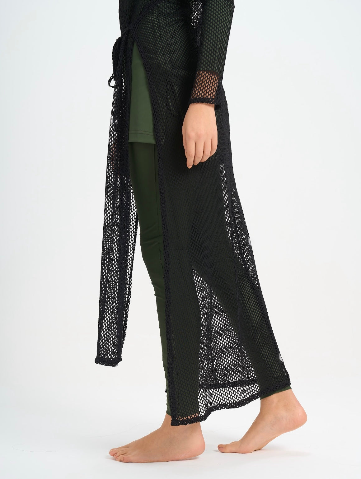 Black Wrap Net Dress