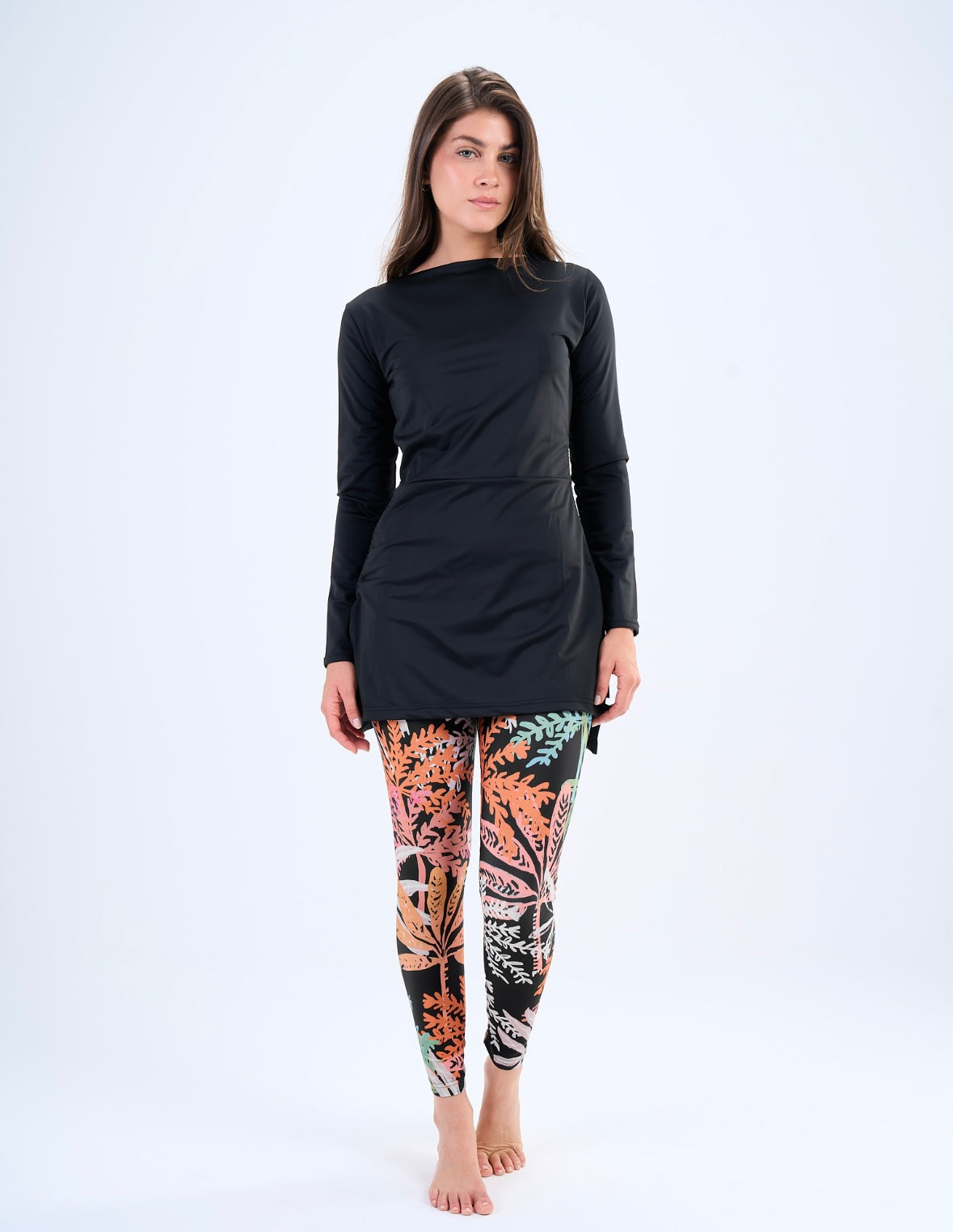 Swim Leggings - Multicolor Palms