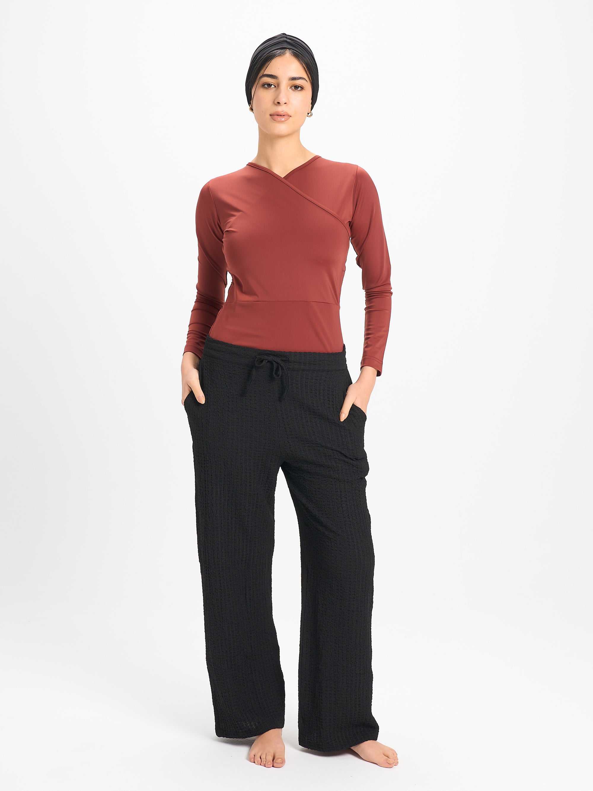 Crinckled Pants - Black