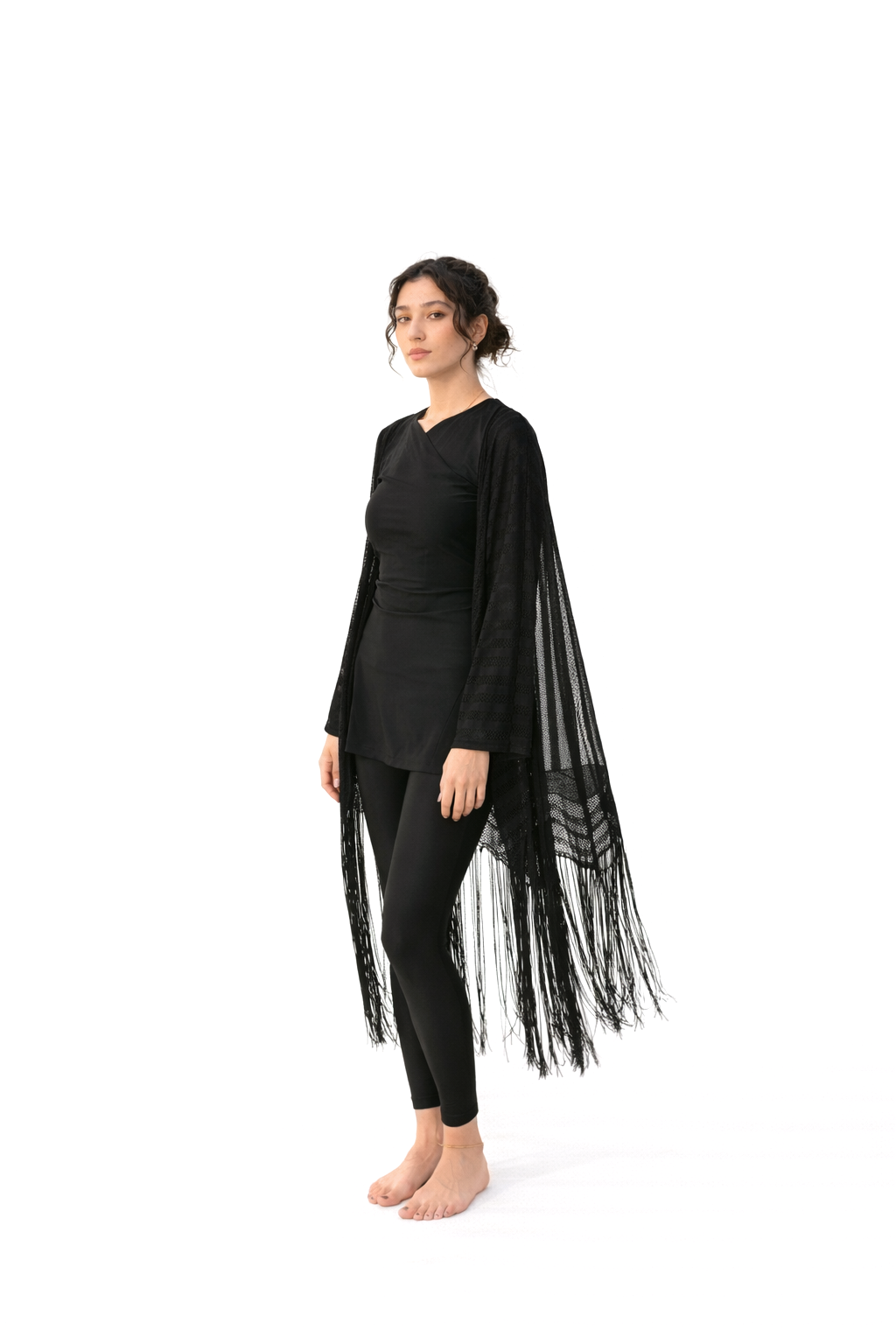 Fringed Kimono - Black