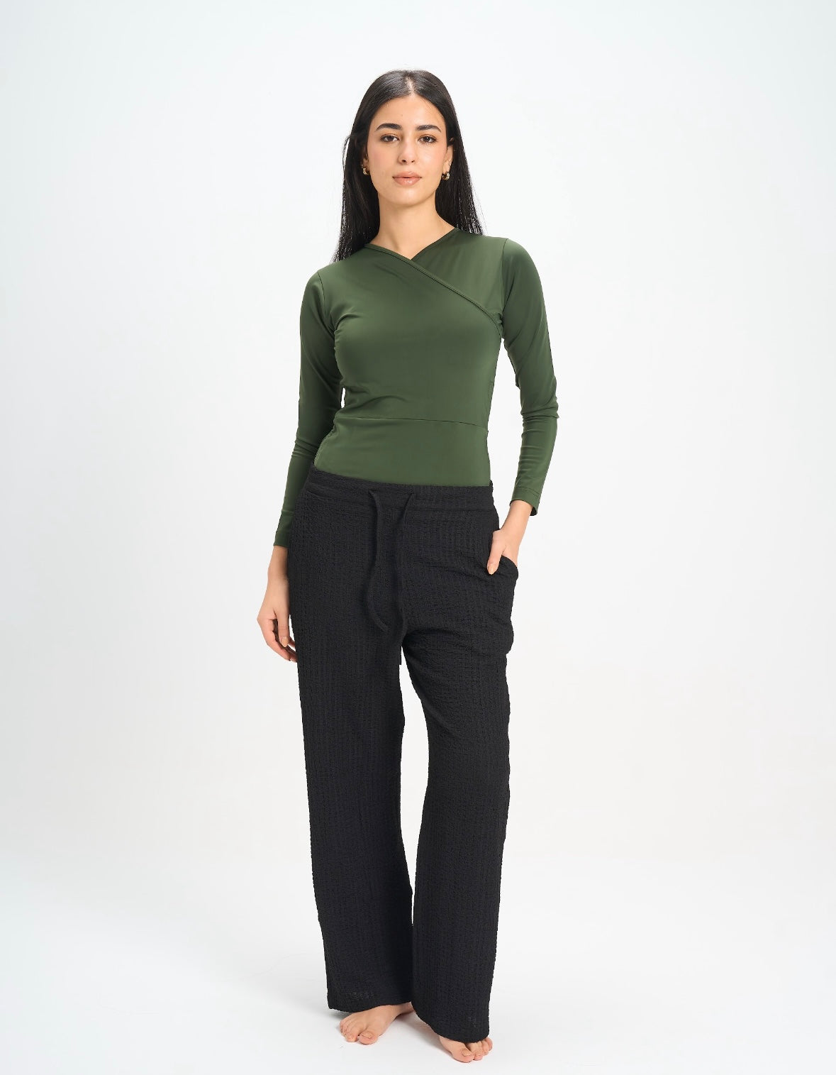 Crinckled Pants - Black