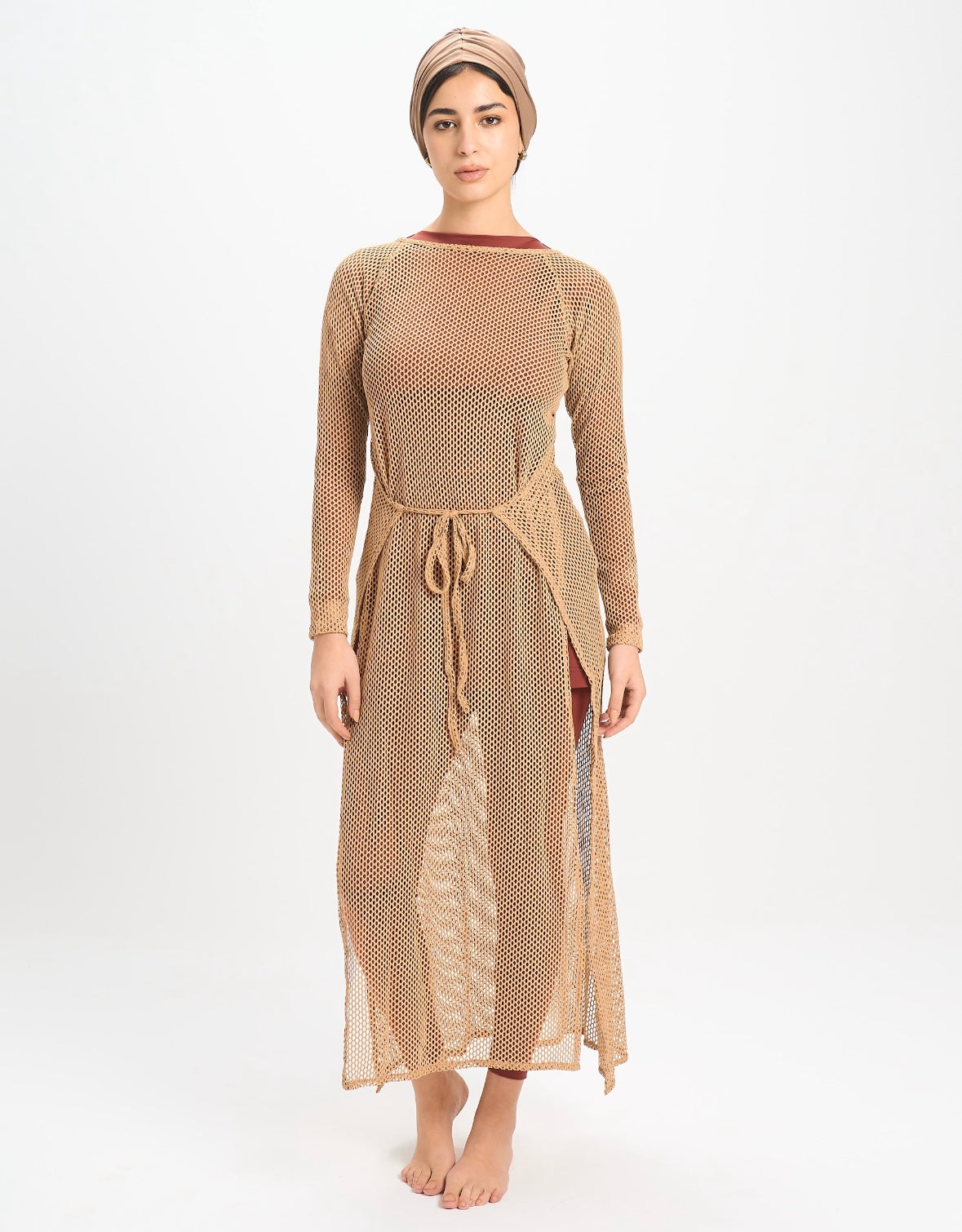 Golden Sand Wrap Dress