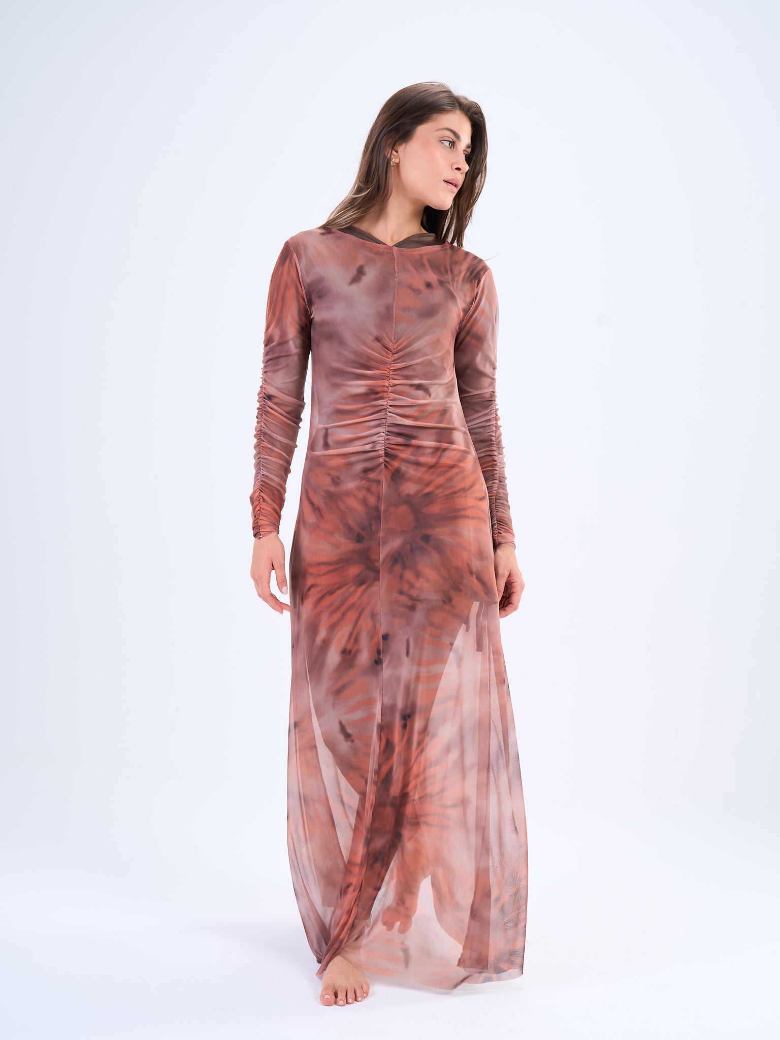 Mesh Dress Toffee Blush