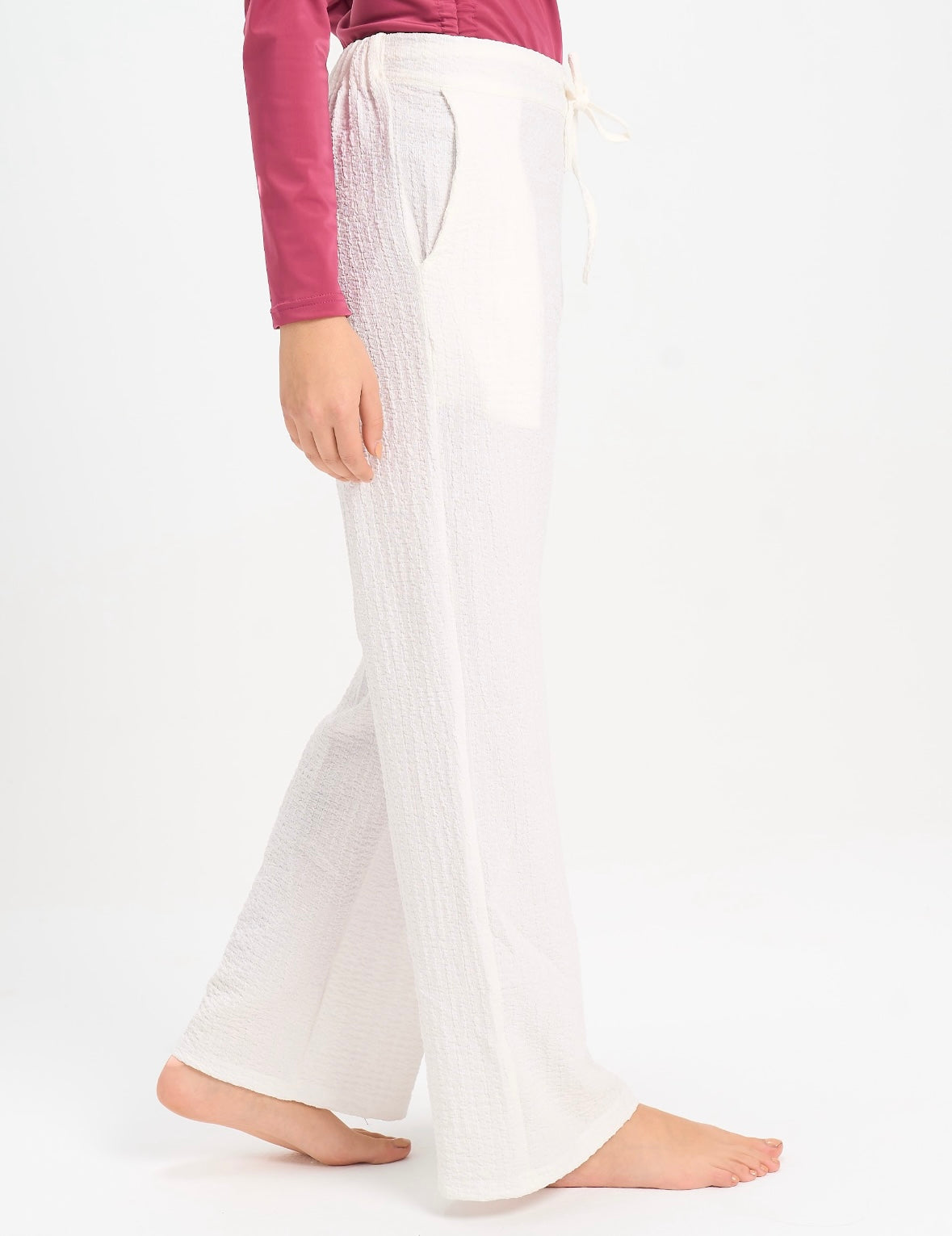 Crinckled Pants - White