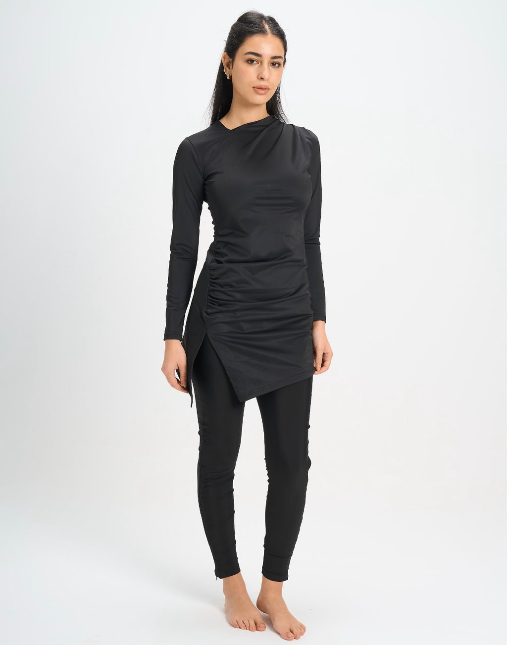 Drape Swim Top - Black