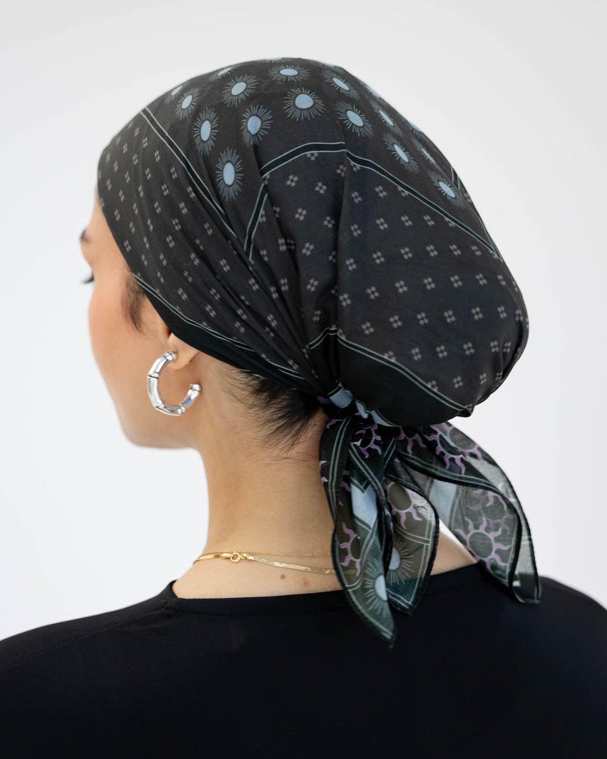 Beach Bandana - Matin in Black & Blue