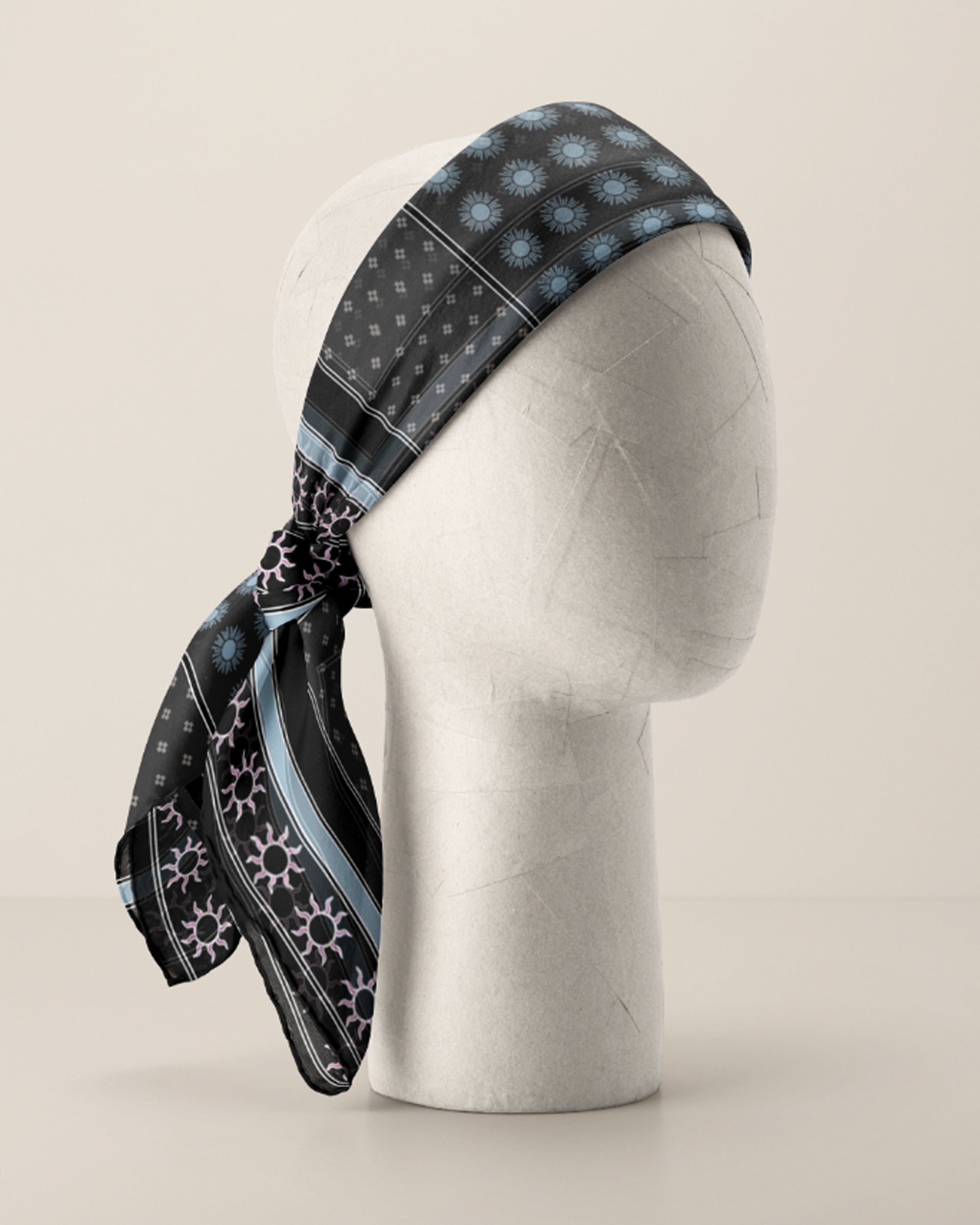 Beach Bandana - Matin in Black & Blue