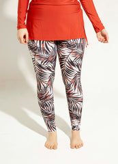 Swim Leggings - Palm Leaves